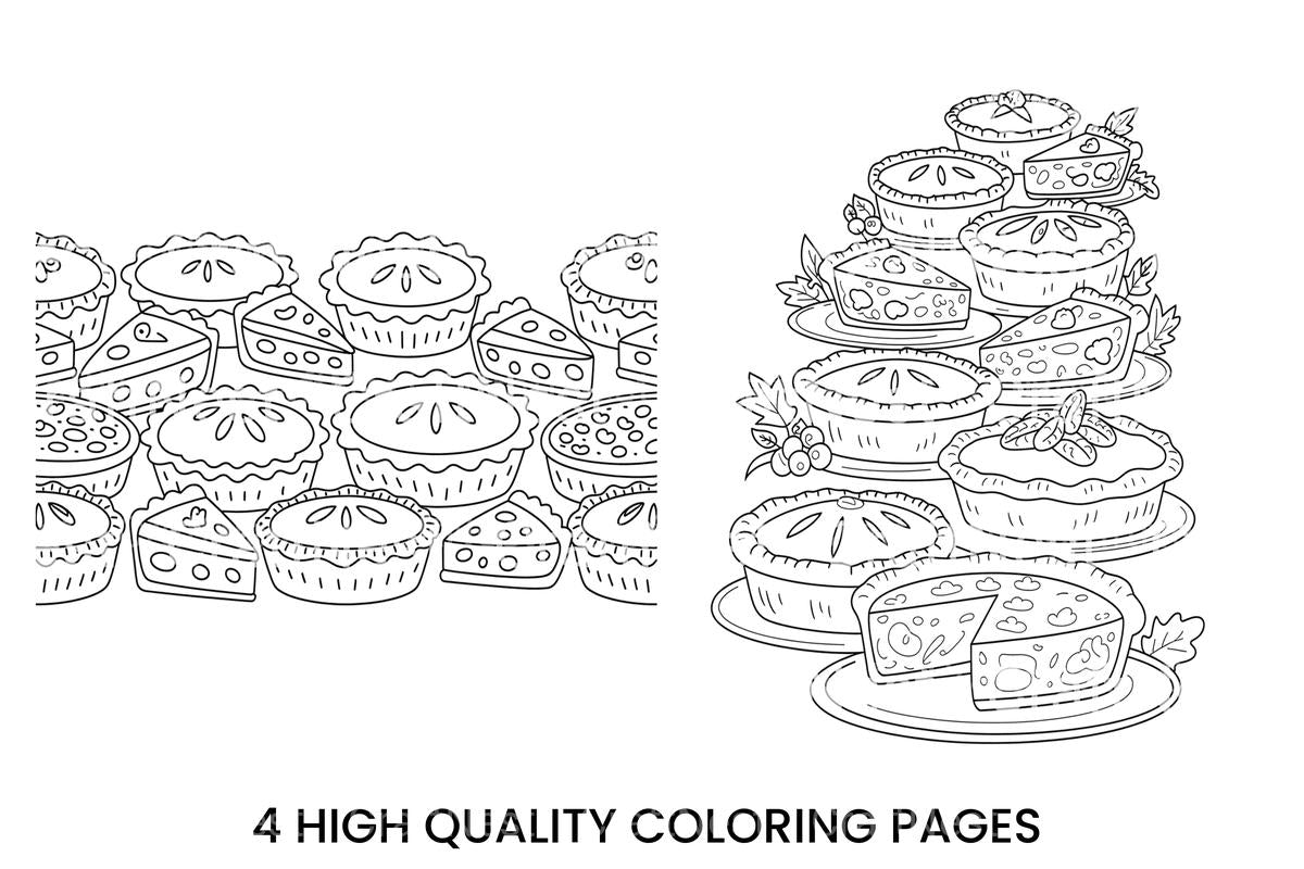 Delicious Pie Assortment Coloring Books