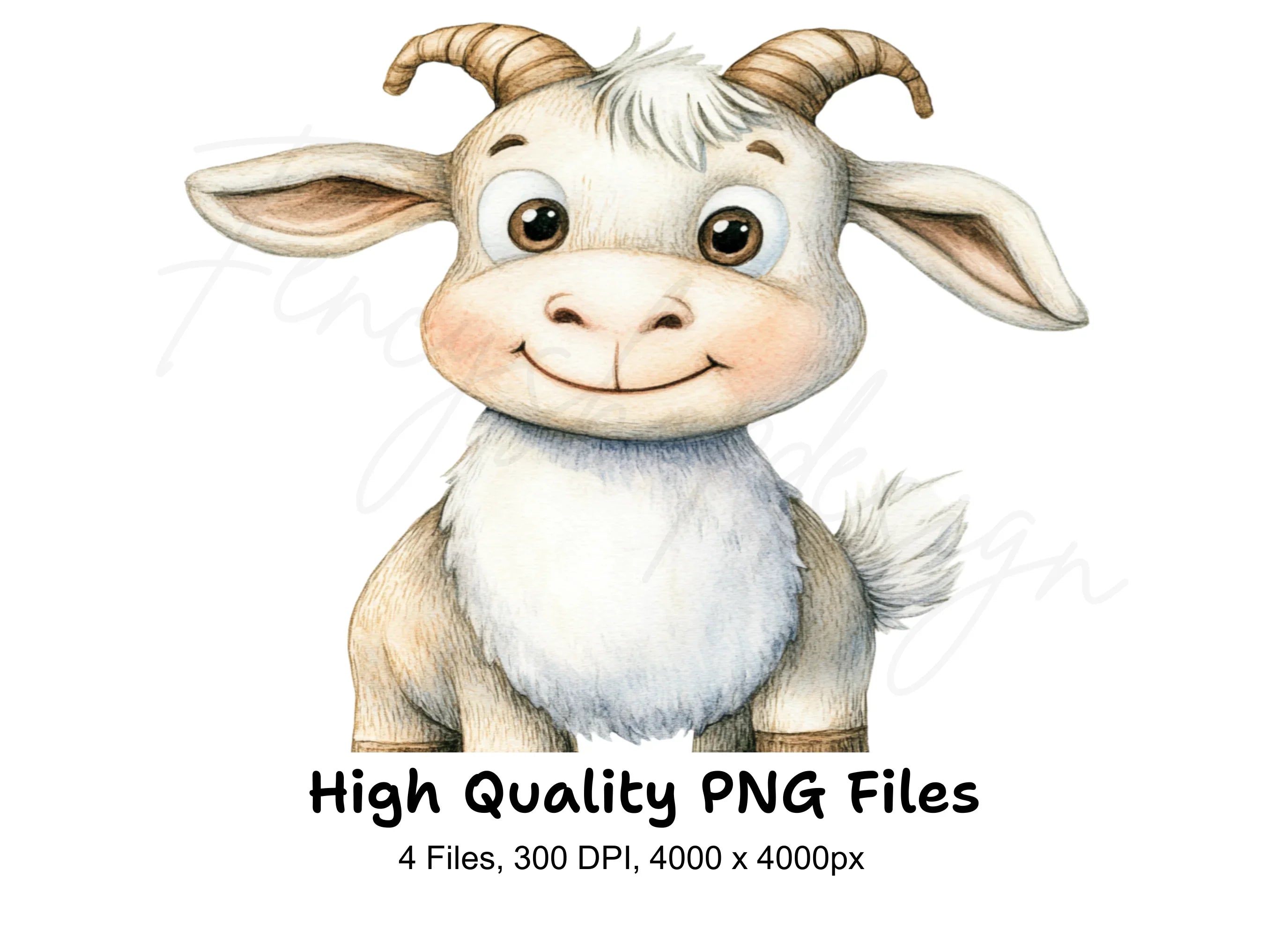 Cute Baby Goat Clipart Bundle