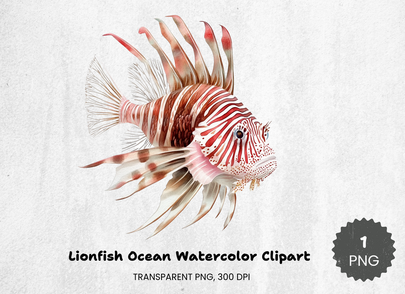 Vibrant Lionfish Ocean Clipart Bundle - CraftNest - Digital Crafting and Art
