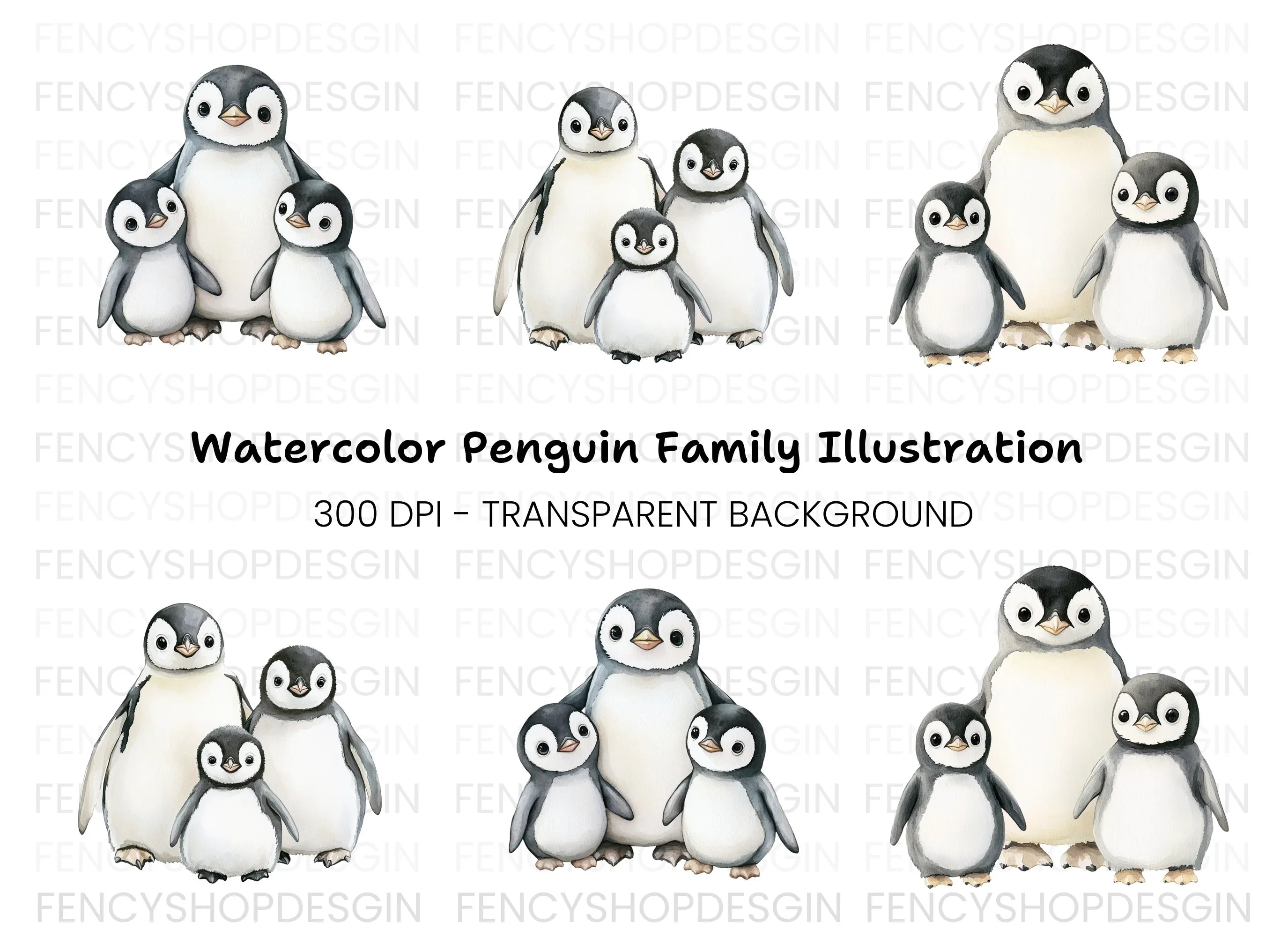 Charming Baby Penguin Clipart Bundle