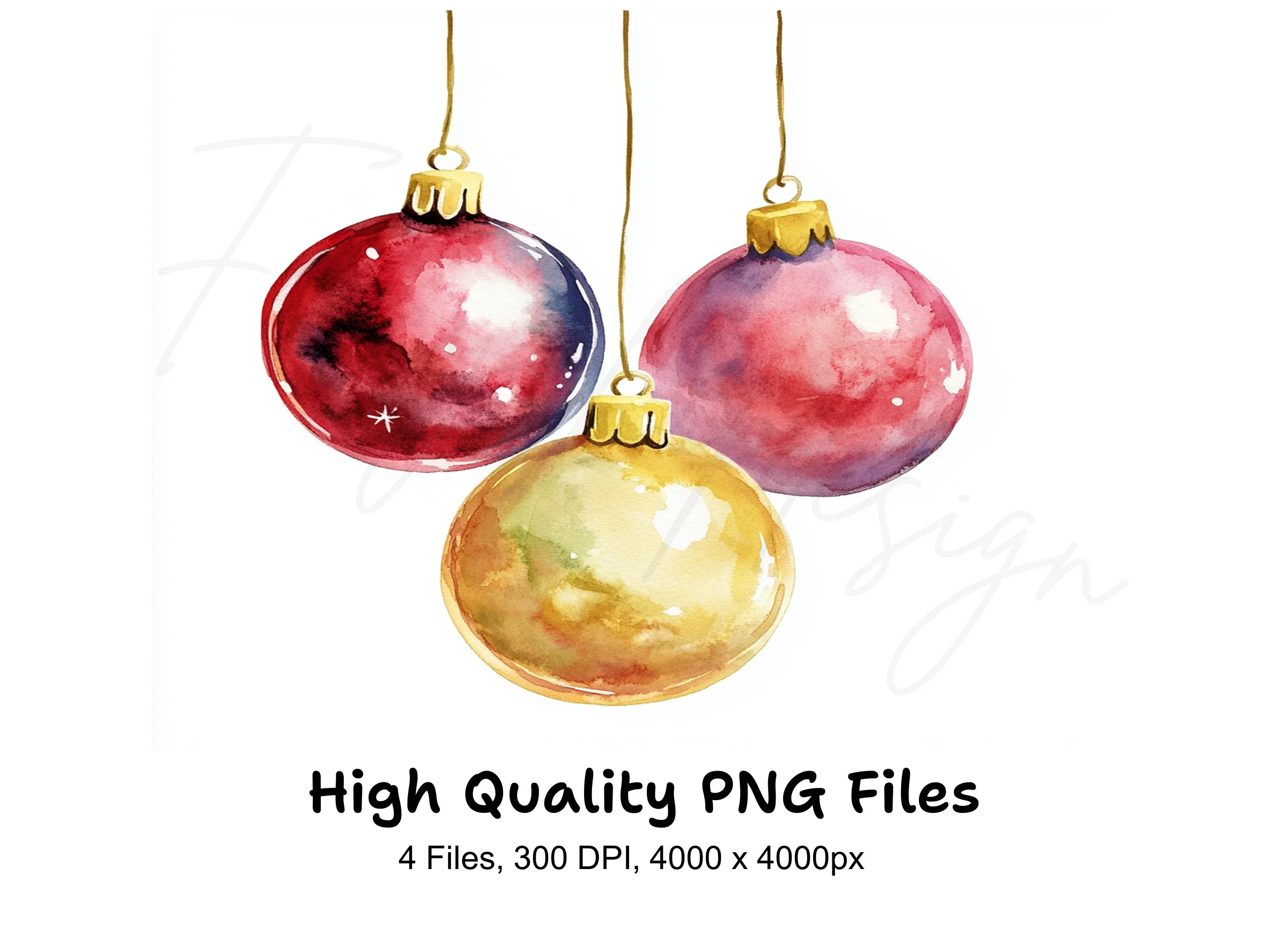 Christmas Ornaments Clipart Bundle