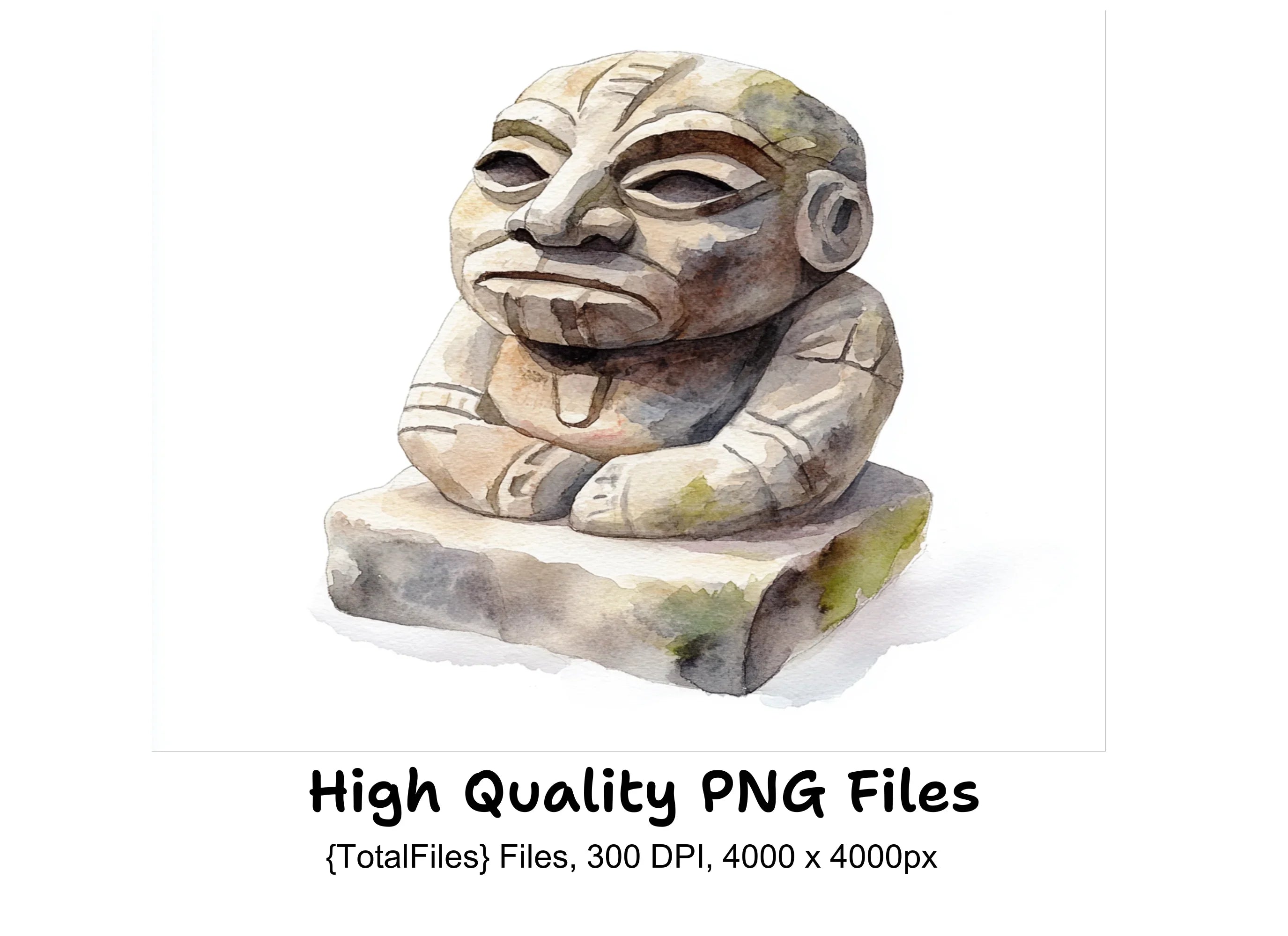 Mystical Stone Idols Clipart Bundle