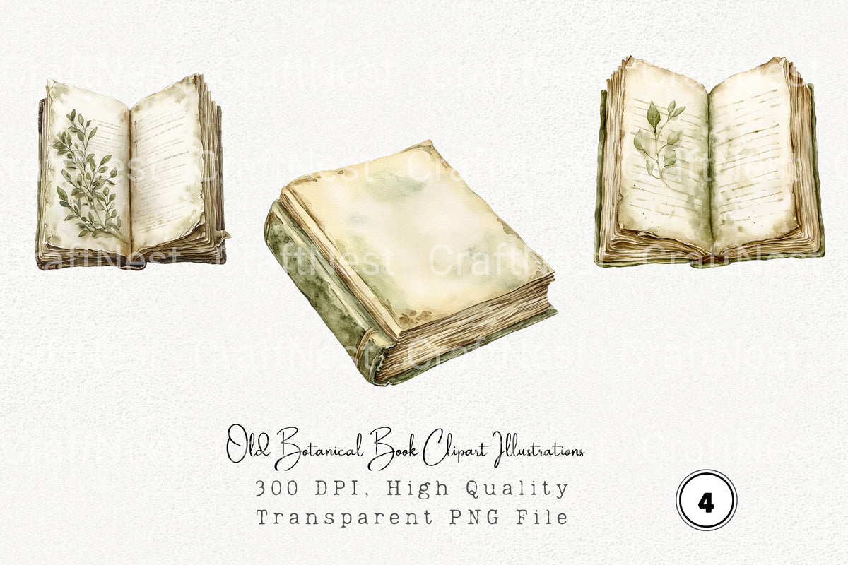 Old Botanical Clipart Illustrations Planner