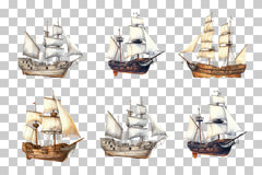 Pirate Ship Nautical Scene Clipart Bundle - CraftNest - Digital Crafting and Art