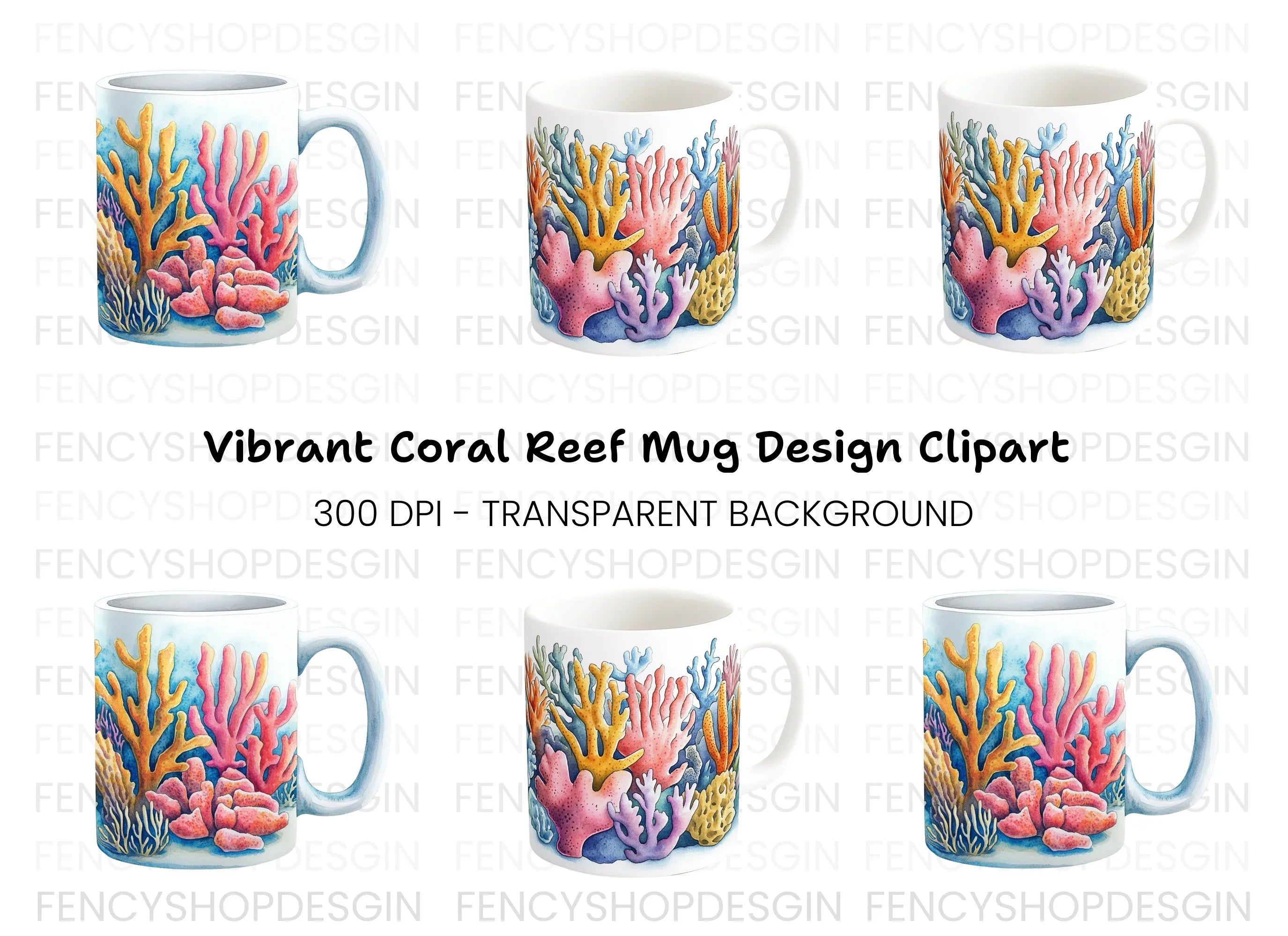 Vibrant Coral Reef Clipart Bundle