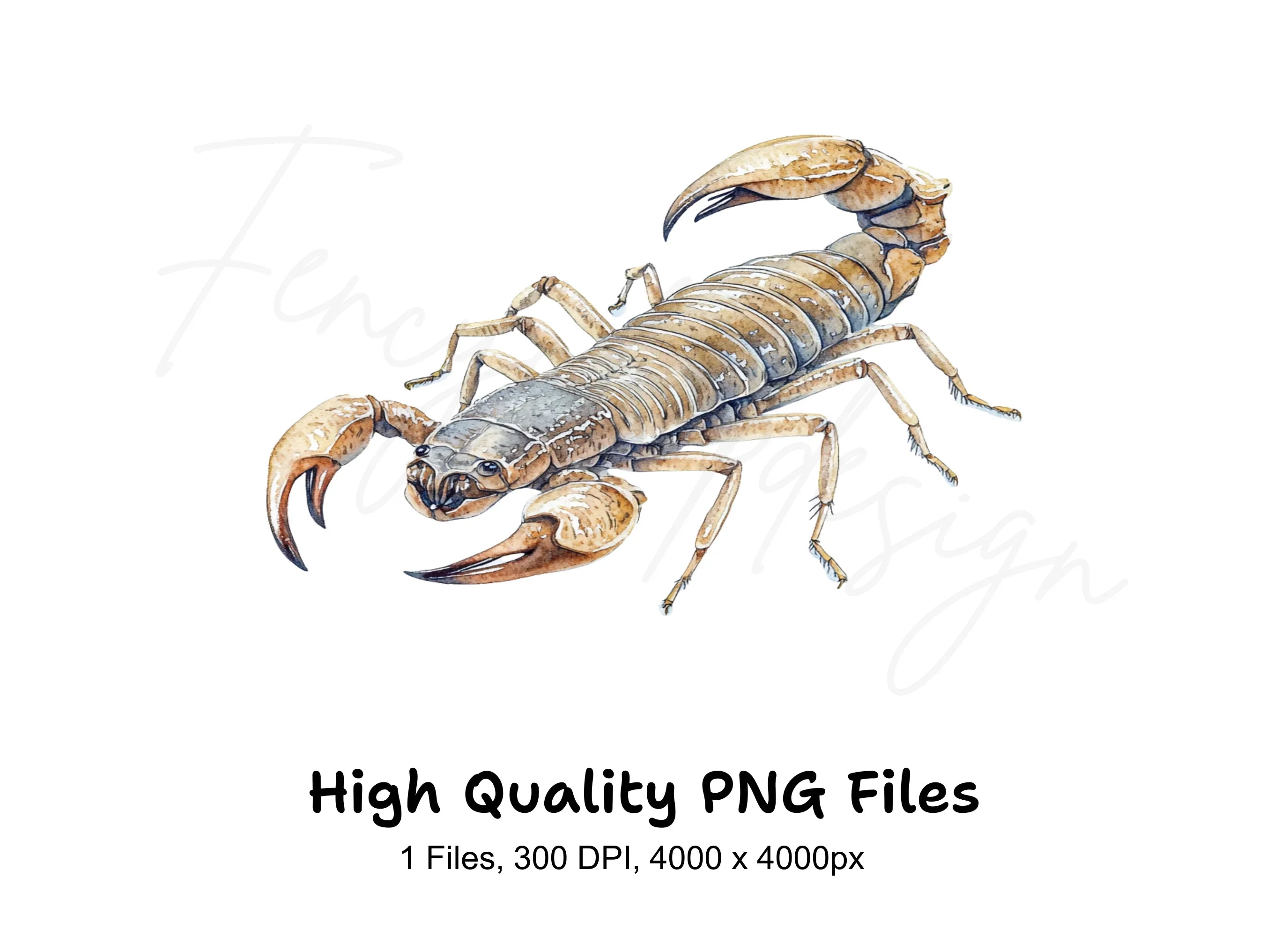 Realistic Scorpion Clipart Bundle