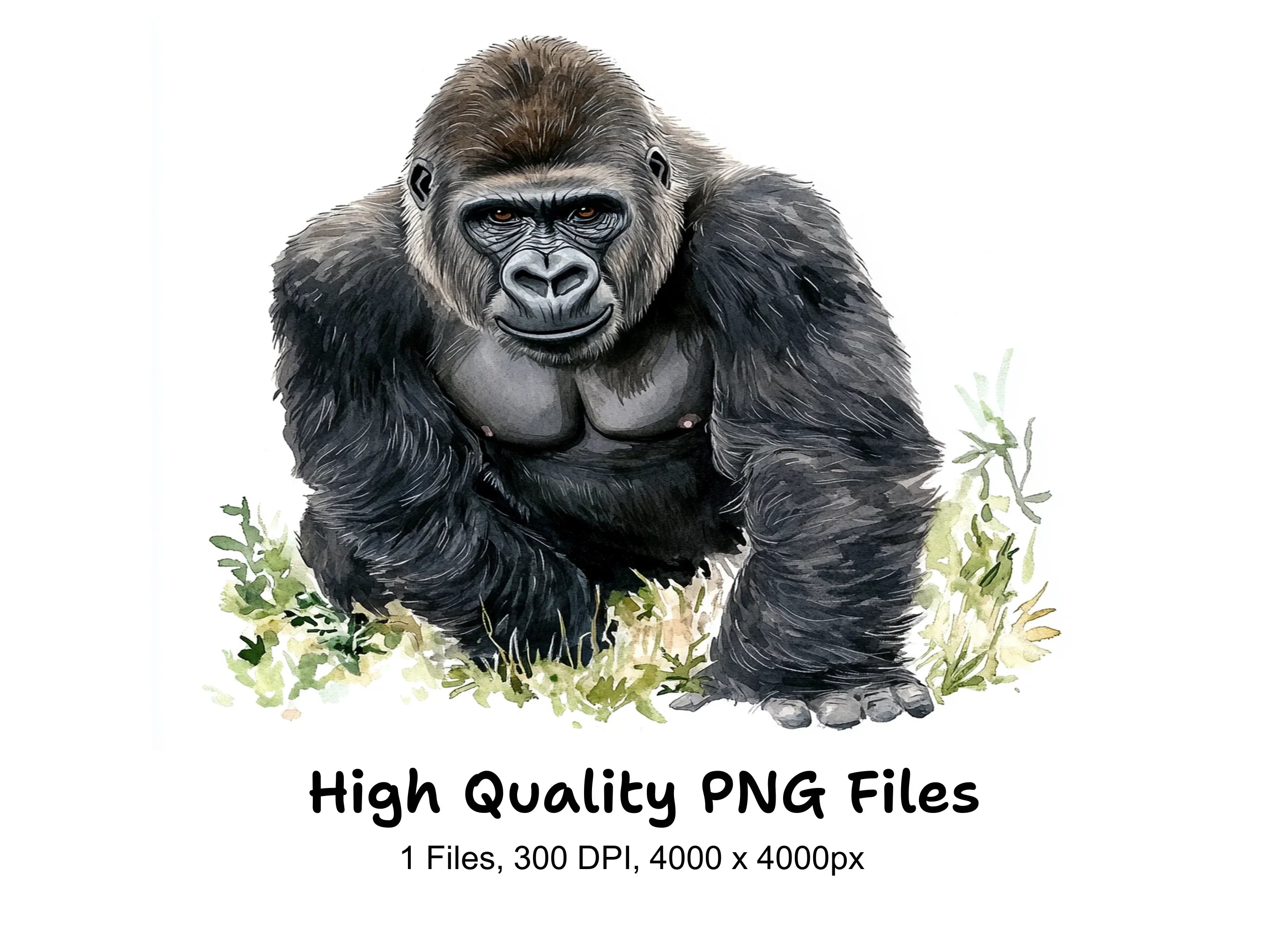 Majestic Gorilla Clipart Bundle