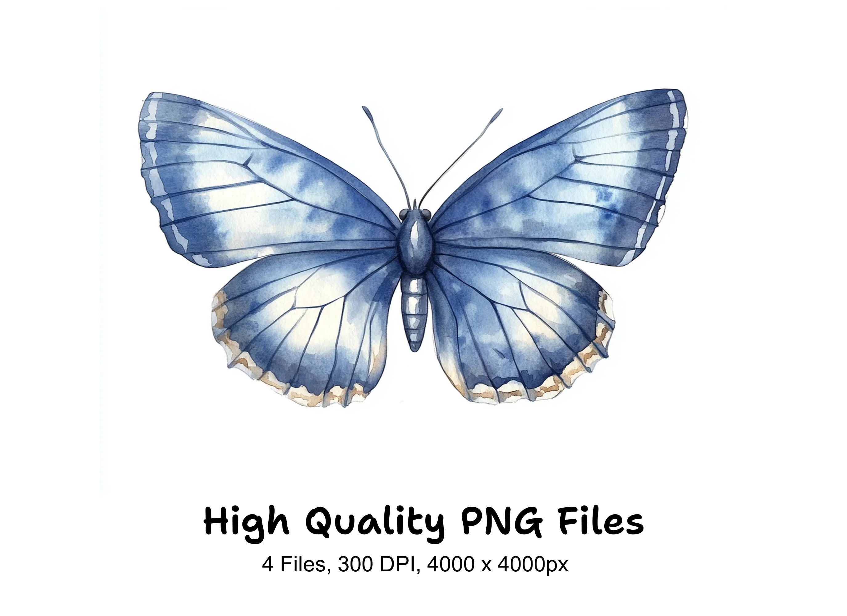 Blue Butterfly Clipart Bundle