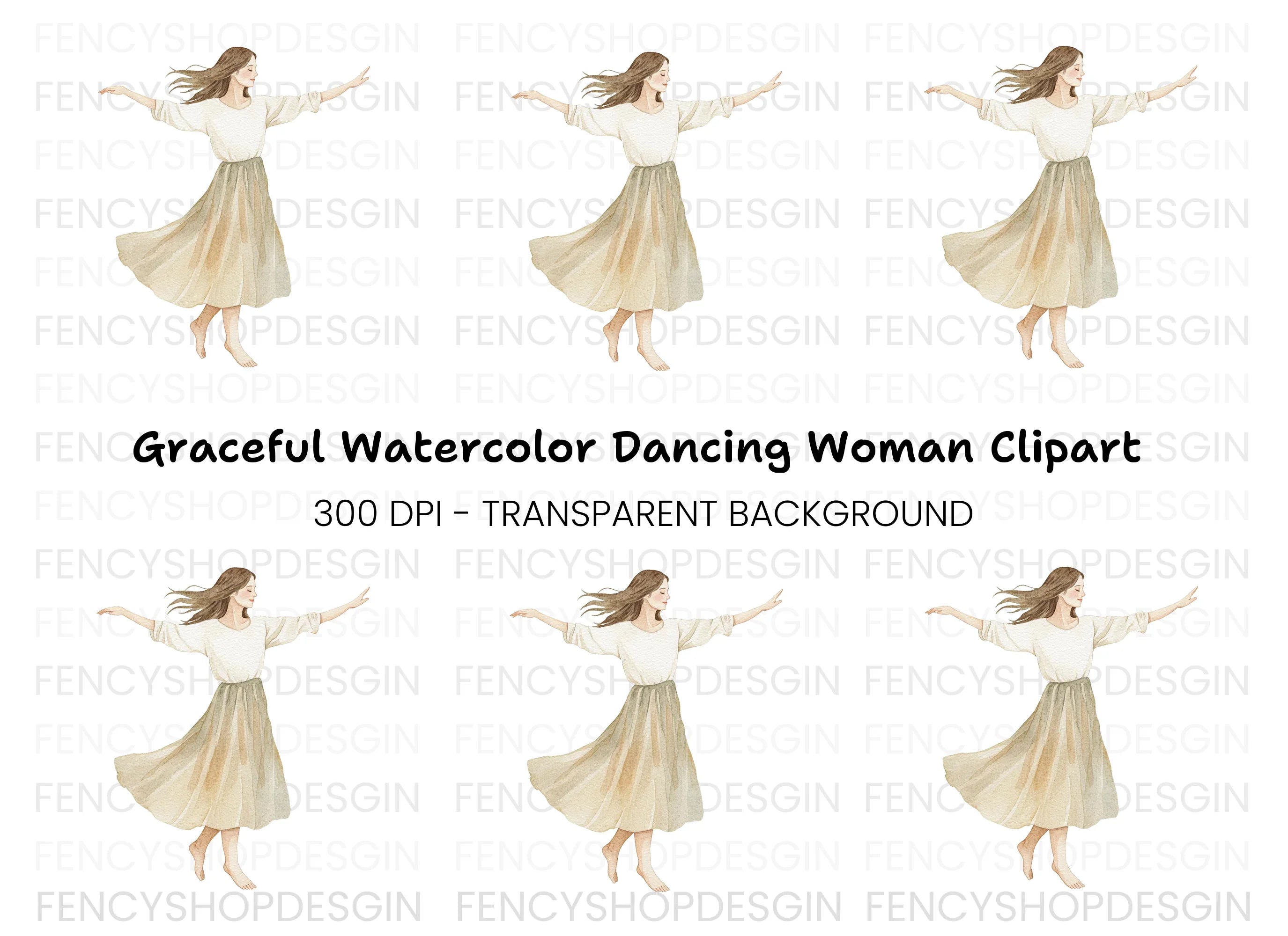 Woman Dancing Clipart Bundle
