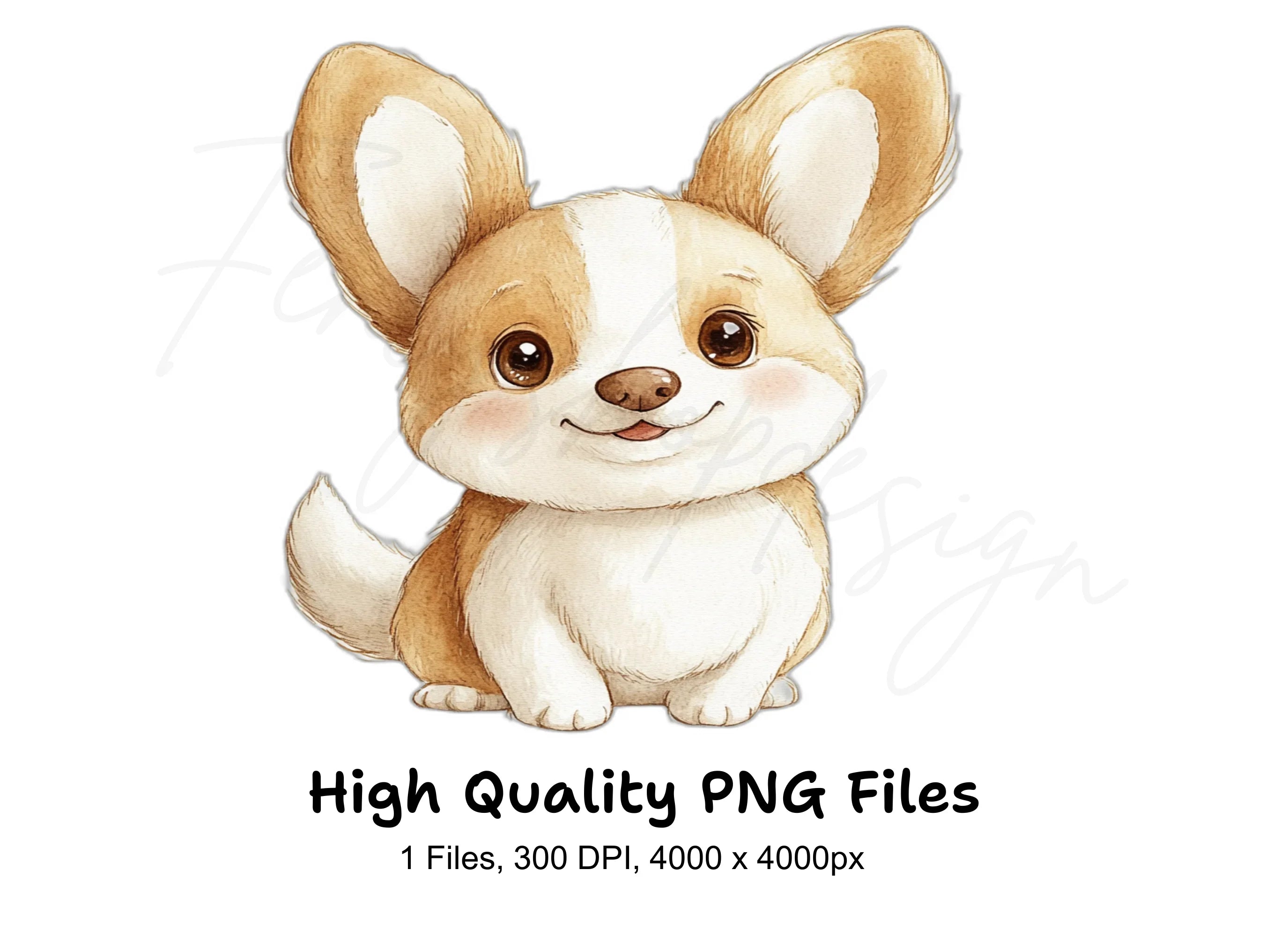 Cute Corgi Puppy Clipart Bundle