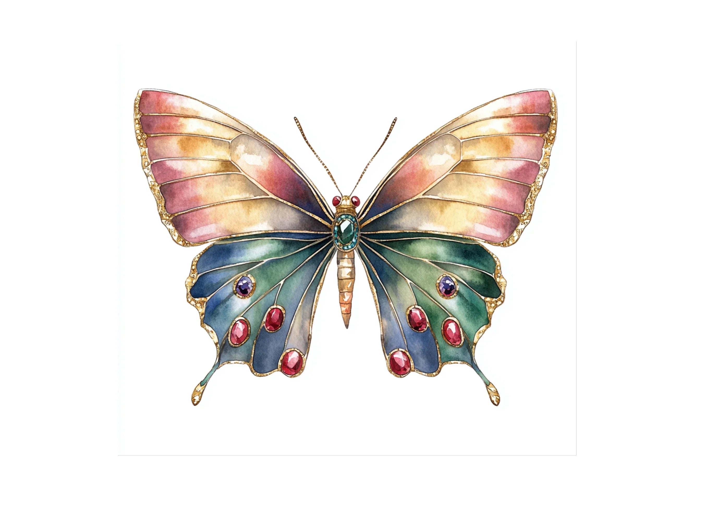 Gemstone Butterfly Clipart Bundle