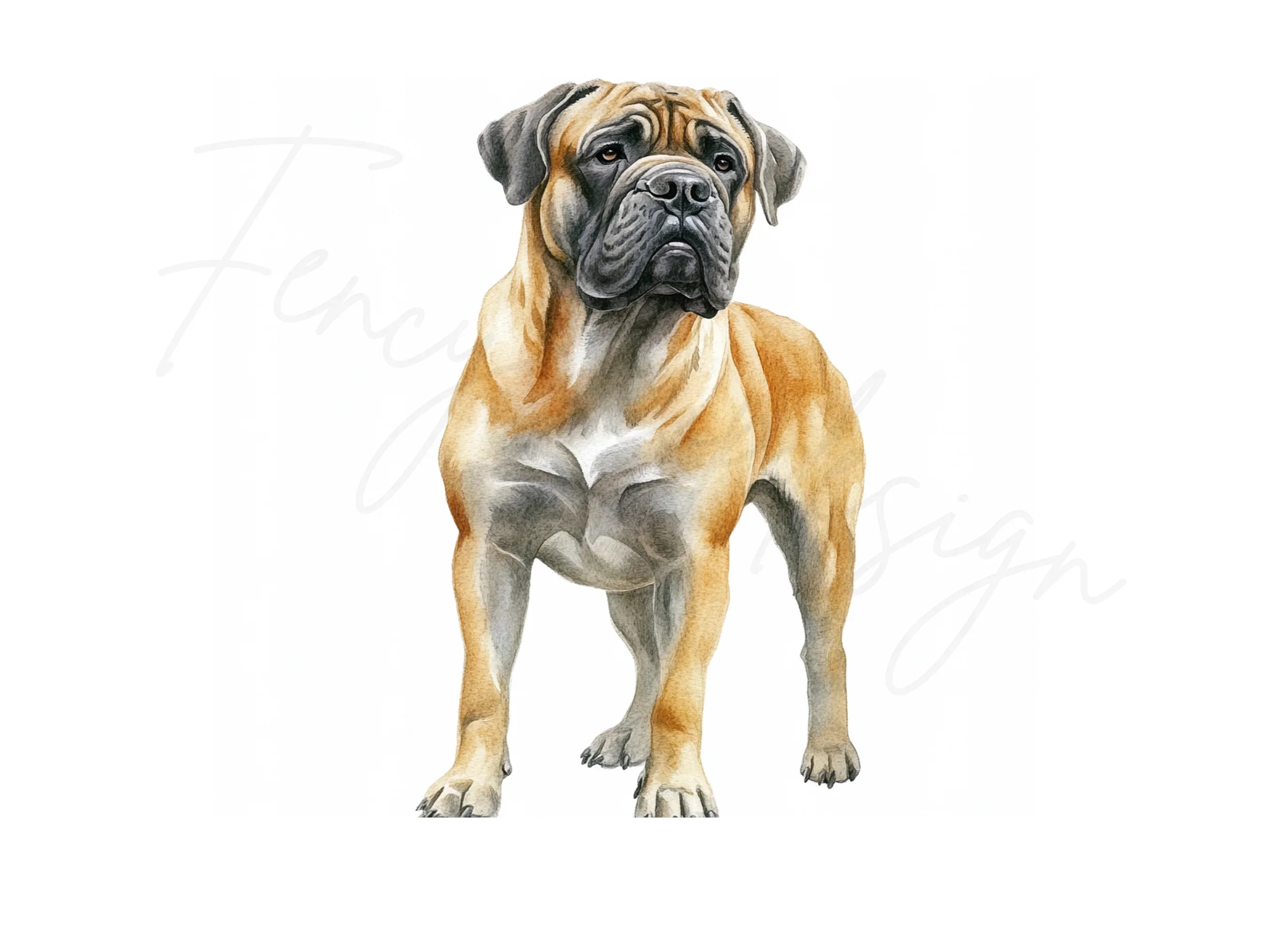 Majestic Bullmastiff Dog Clipart Bundle