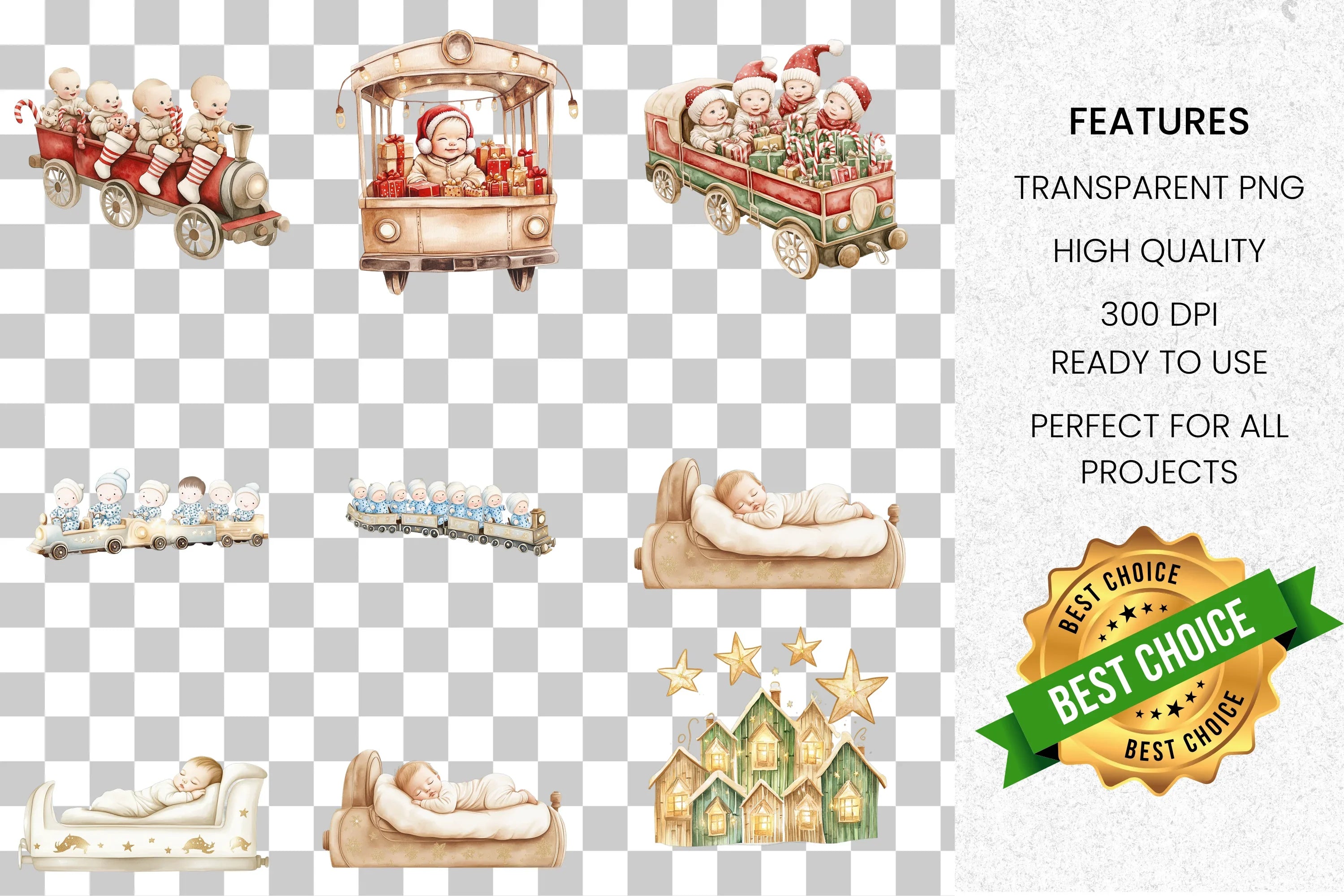 Christmas Babies Clipart Bundle