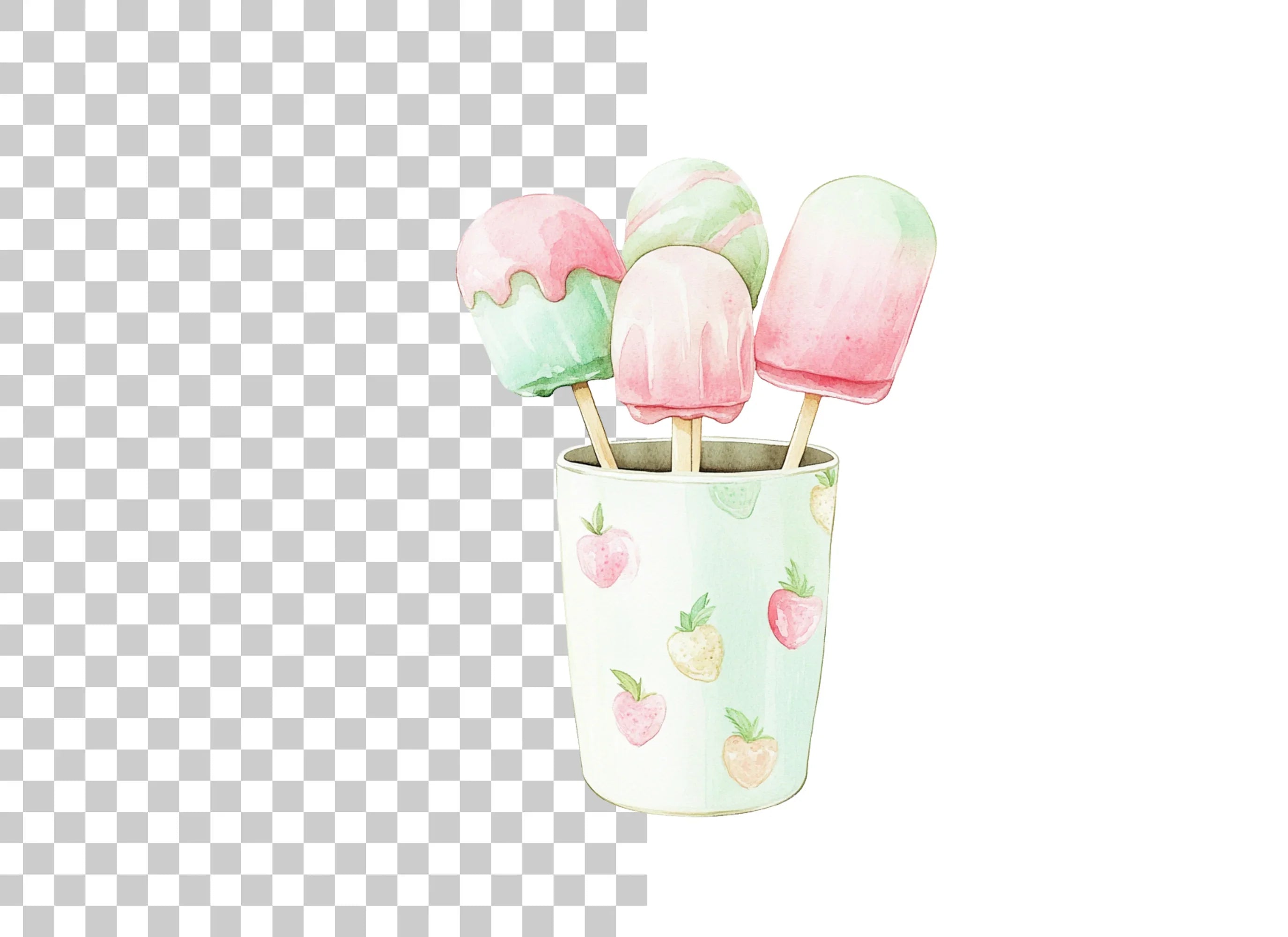 Watermelon Popsicle Clipart Bundle
