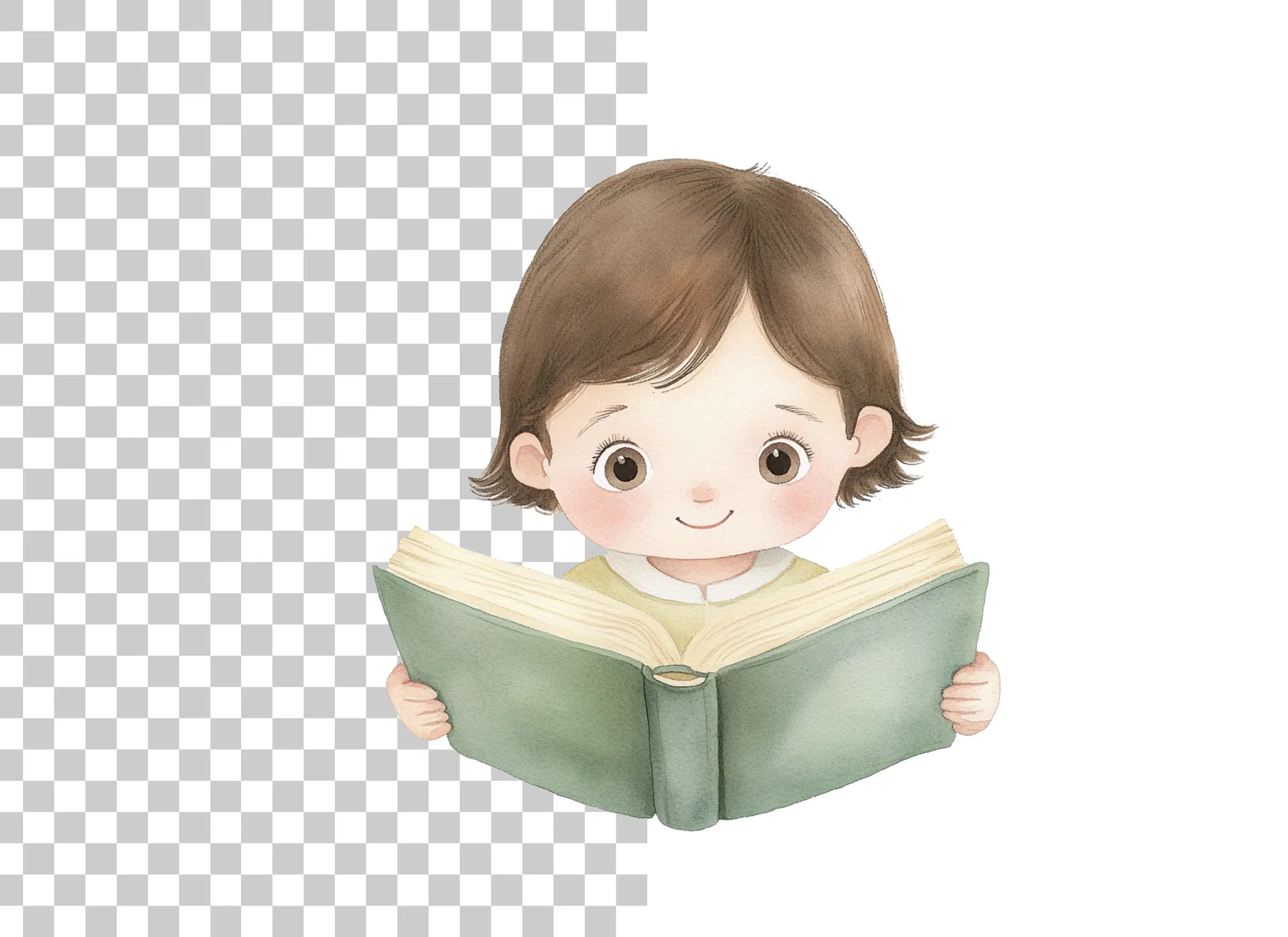 Charming Child Reading Clipart Bundle