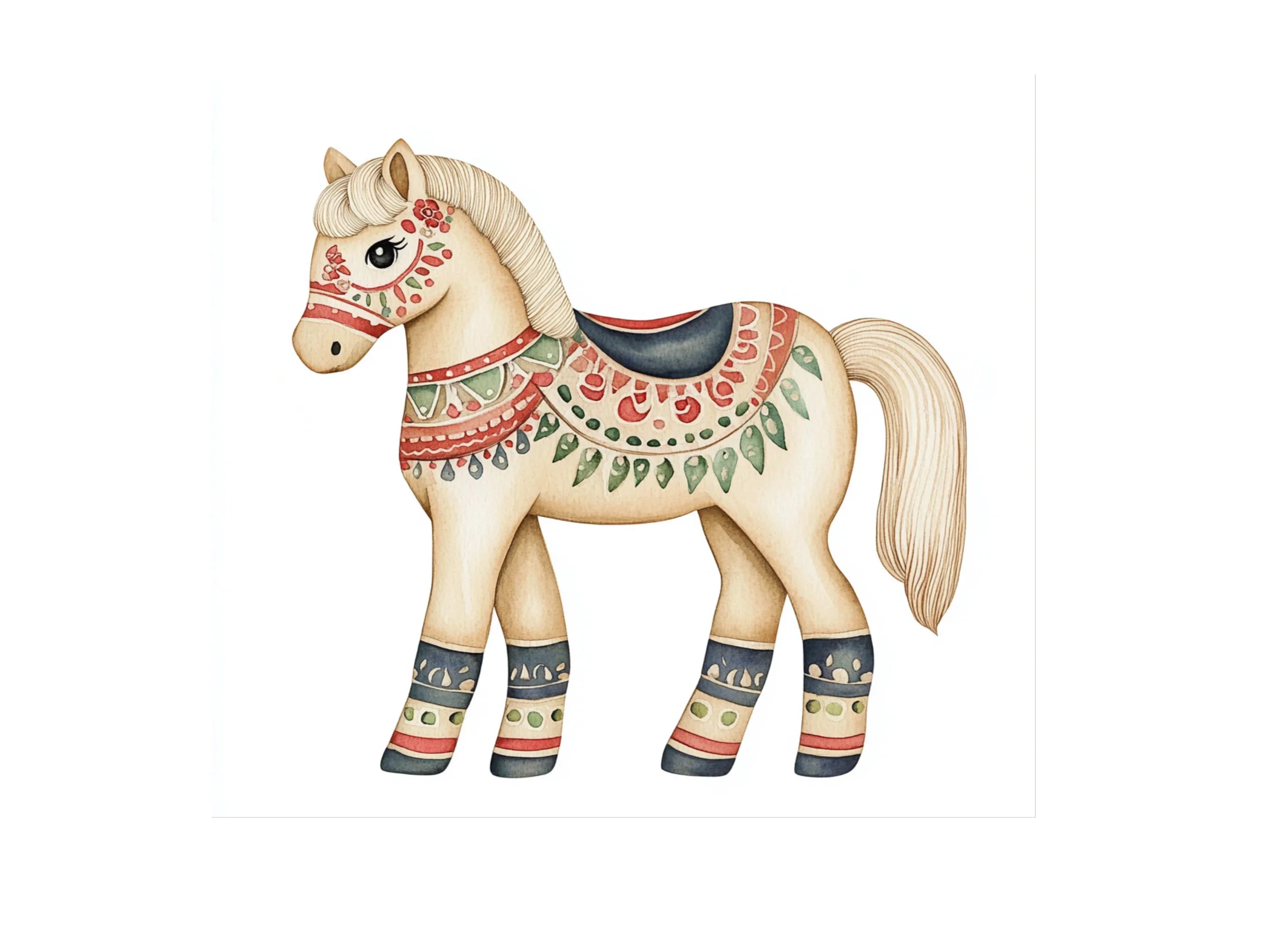 Cute Folk Horse Clipart Bundle
