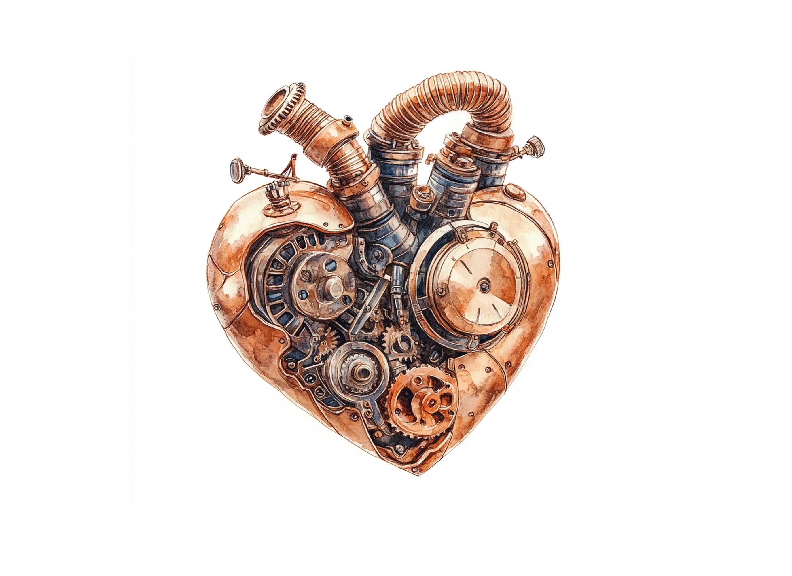 Steampunk Heart Clipart Bundle
