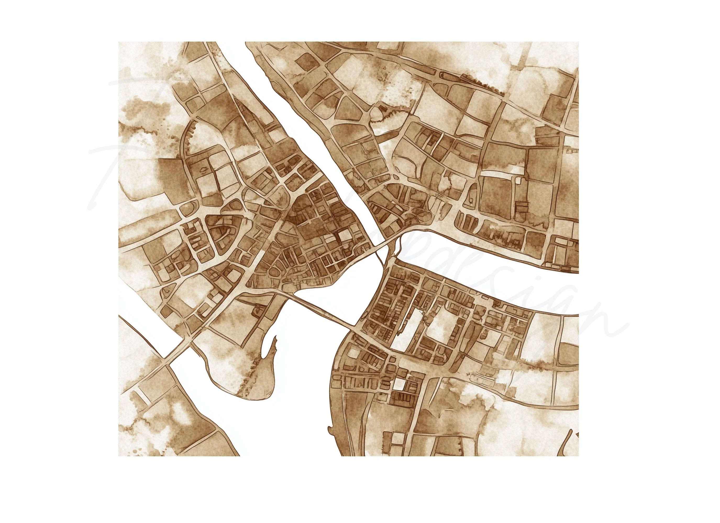 Old City Map Clipart Bundle