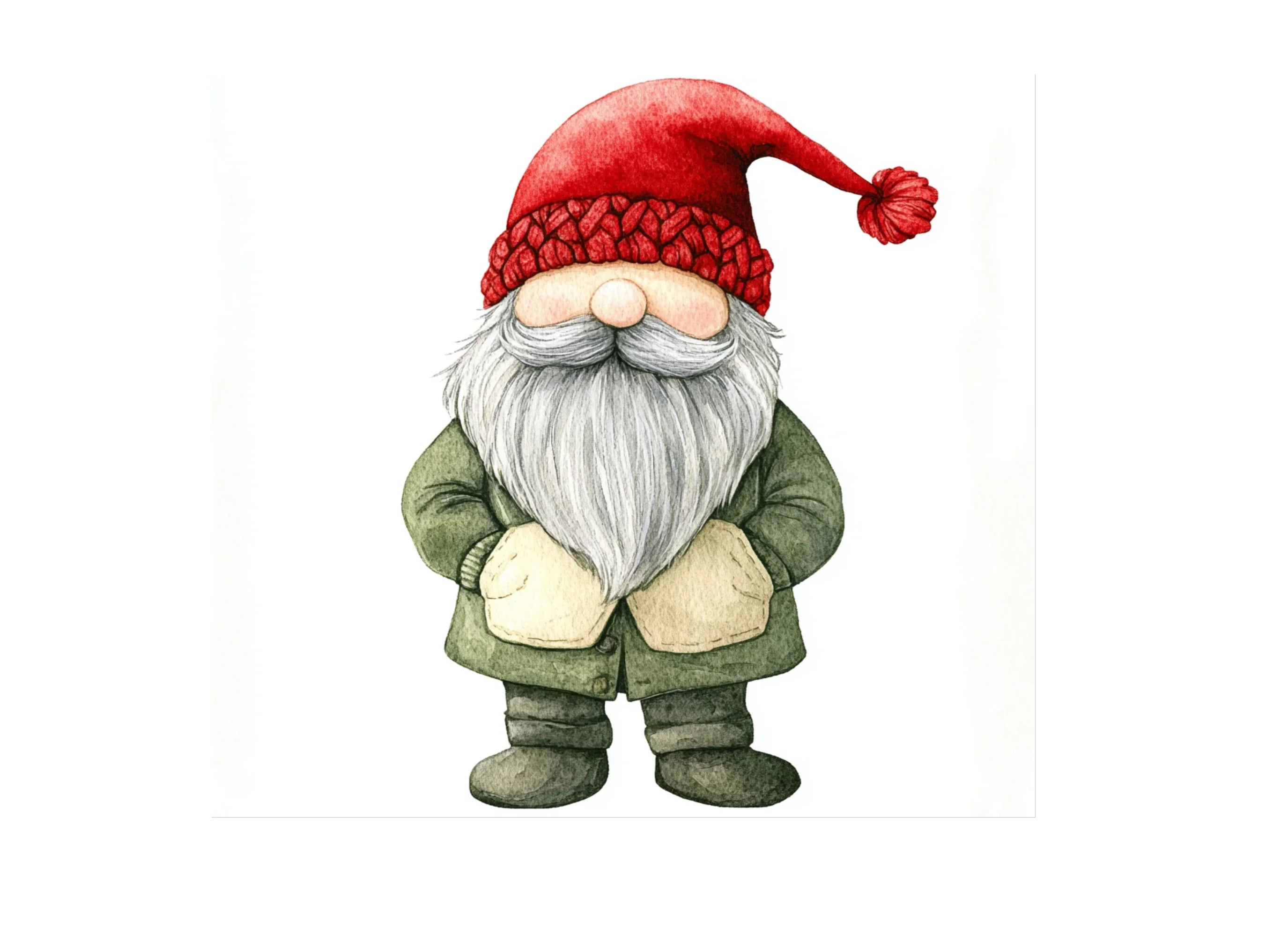 Festive Red Hat Gnomes Clipart Bundle
