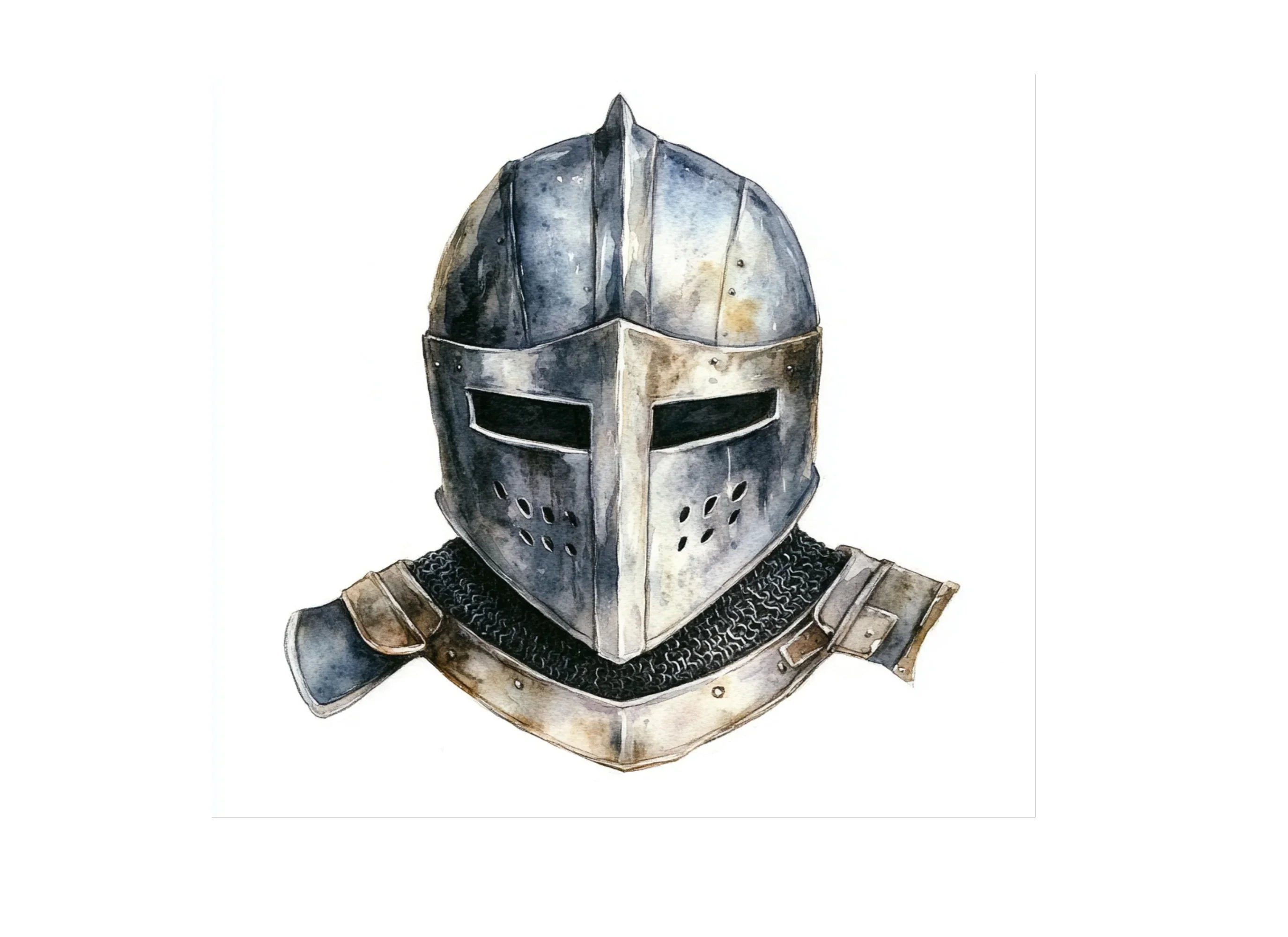 Medieval Knight Helmets Clipart Bundle