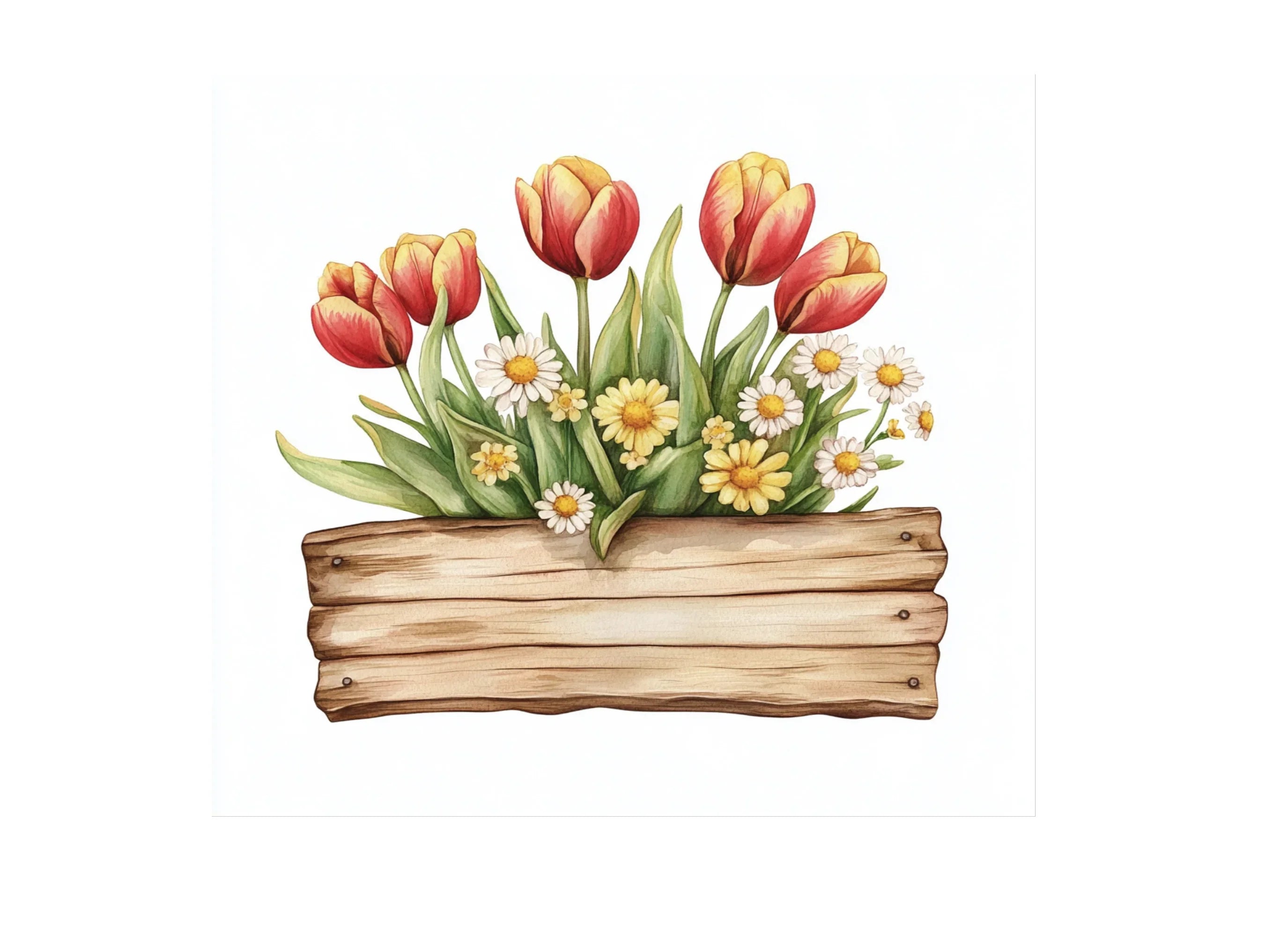Spring Flower Box Clipart Bundle