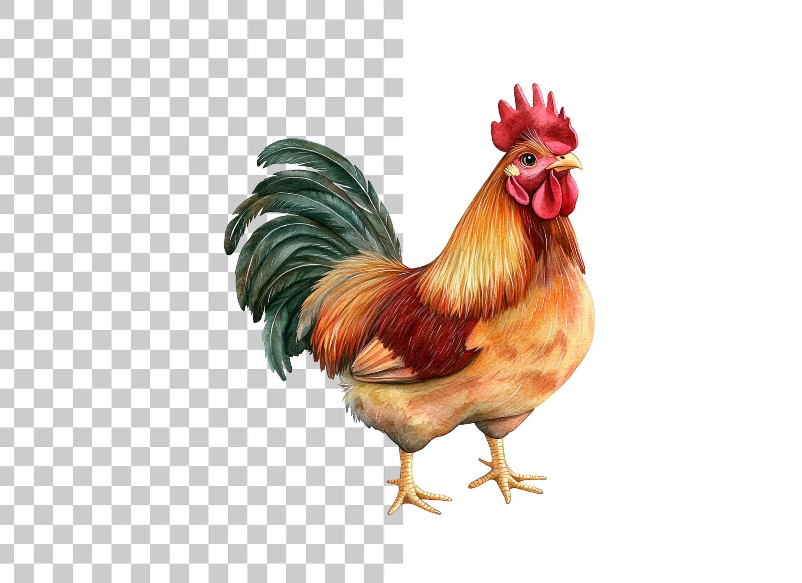 Vibrant Rooster Clipart Bundle