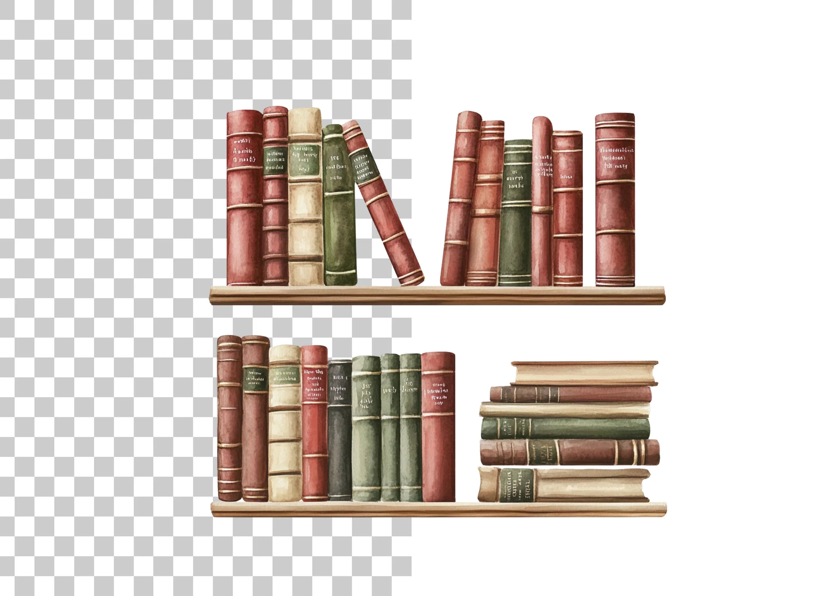 Stacked Books Clipart Bundle