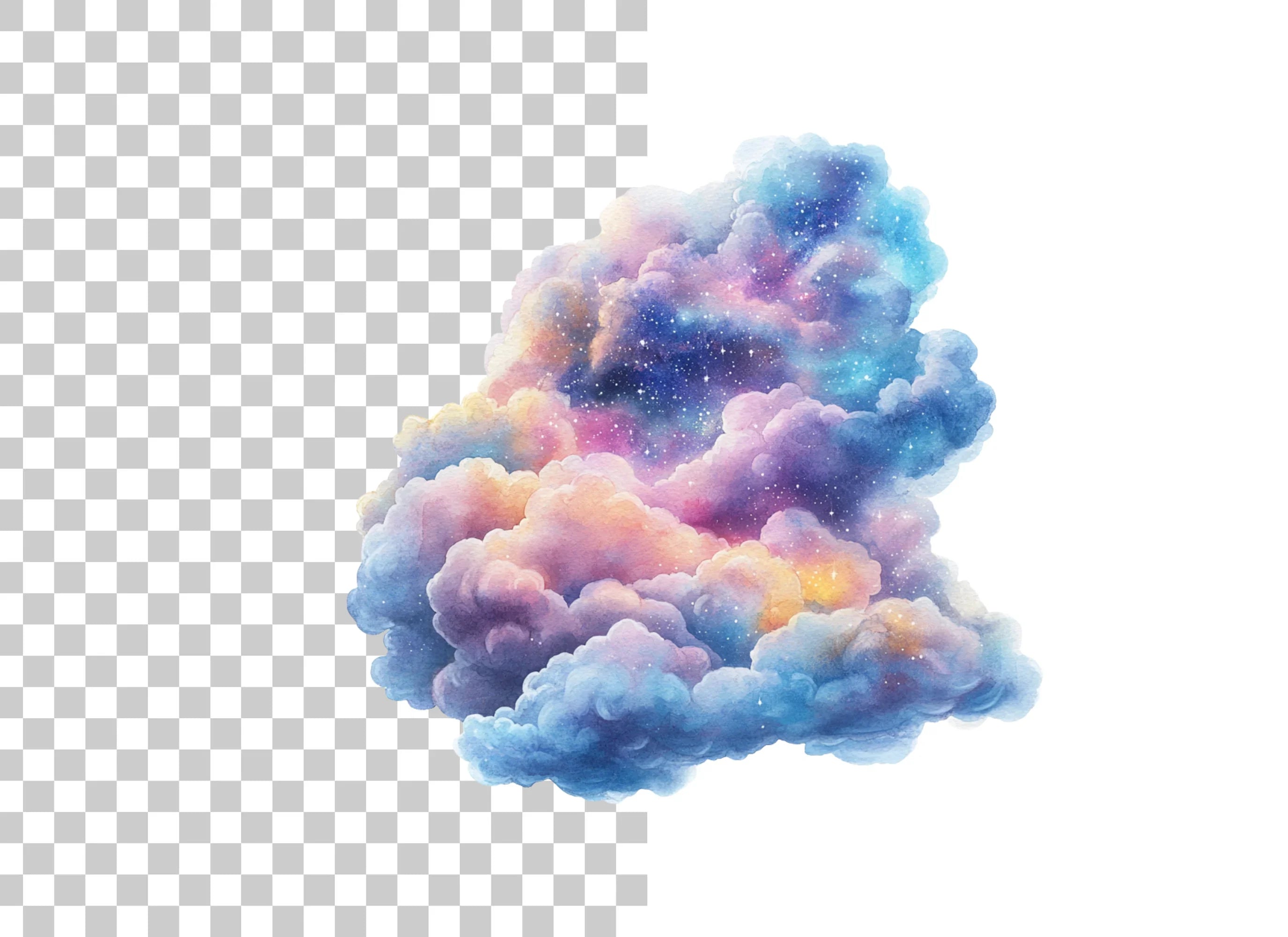 Galaxy Cloud Clipart Bundle