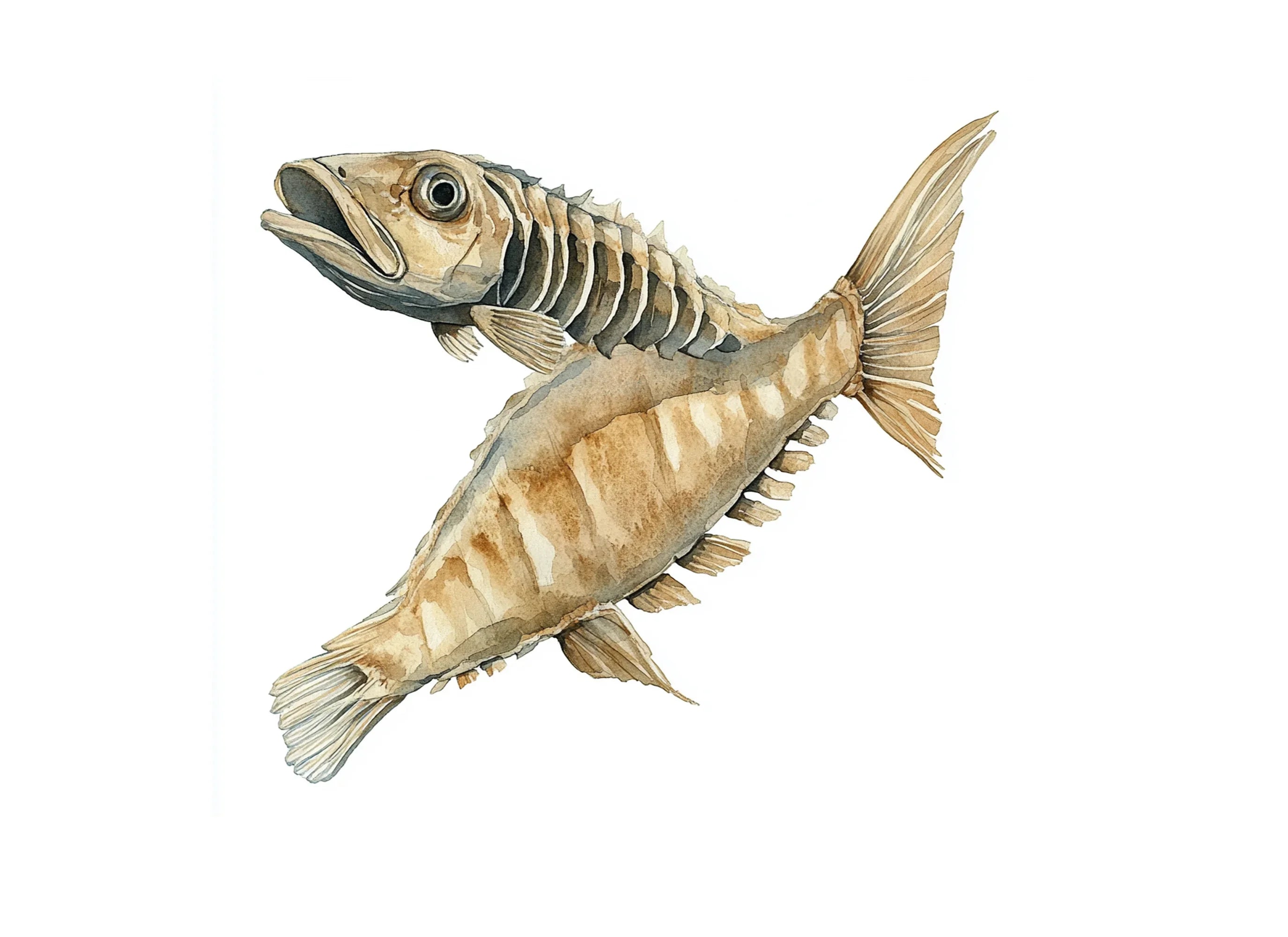 Fish Skeleton Clipart Bundle
