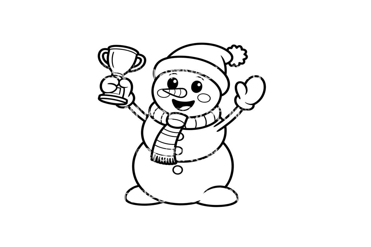 Snowman with TrophyFun Coloring Books