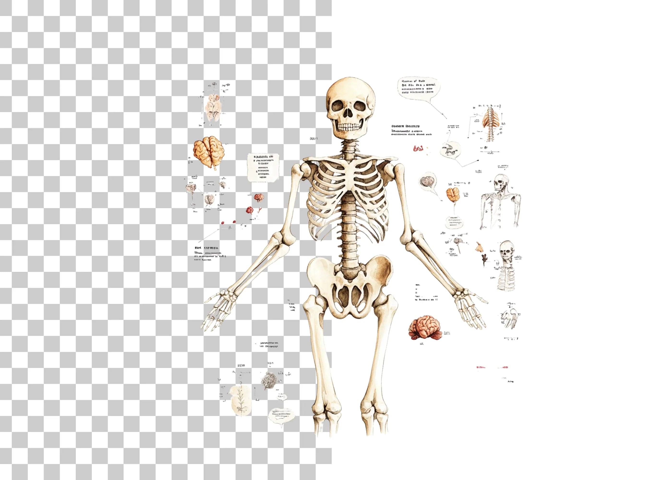 Human Skeleton Anatomy Clipart Bundle