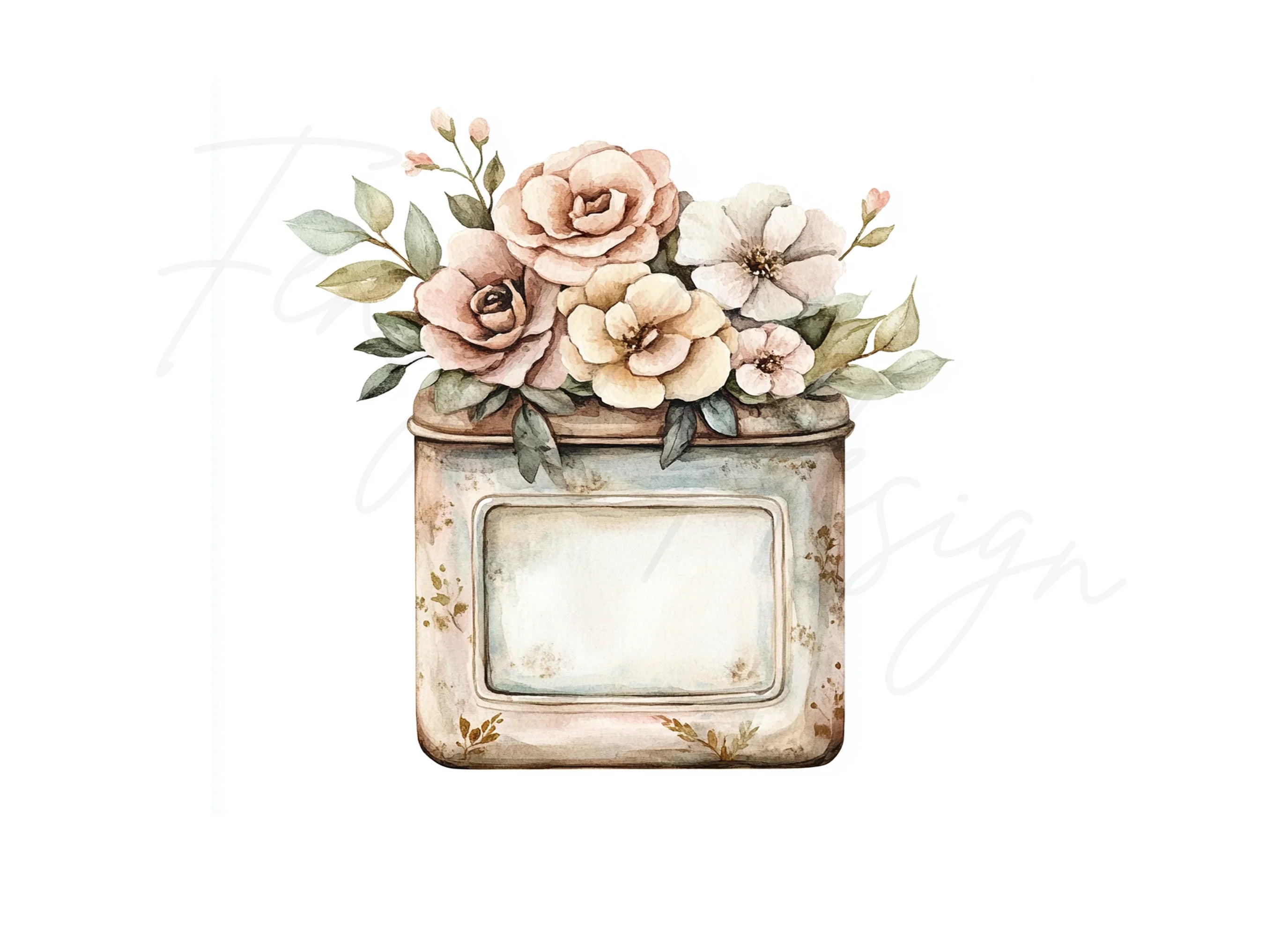 Vintage Floral Arrangement Clipart Bundle
