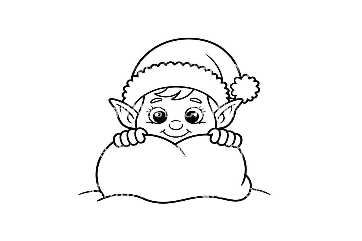 Christmas Elf With Letter Coloring Books