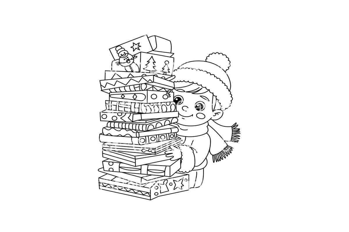 Christmas Gifts and Cards Coloring Books