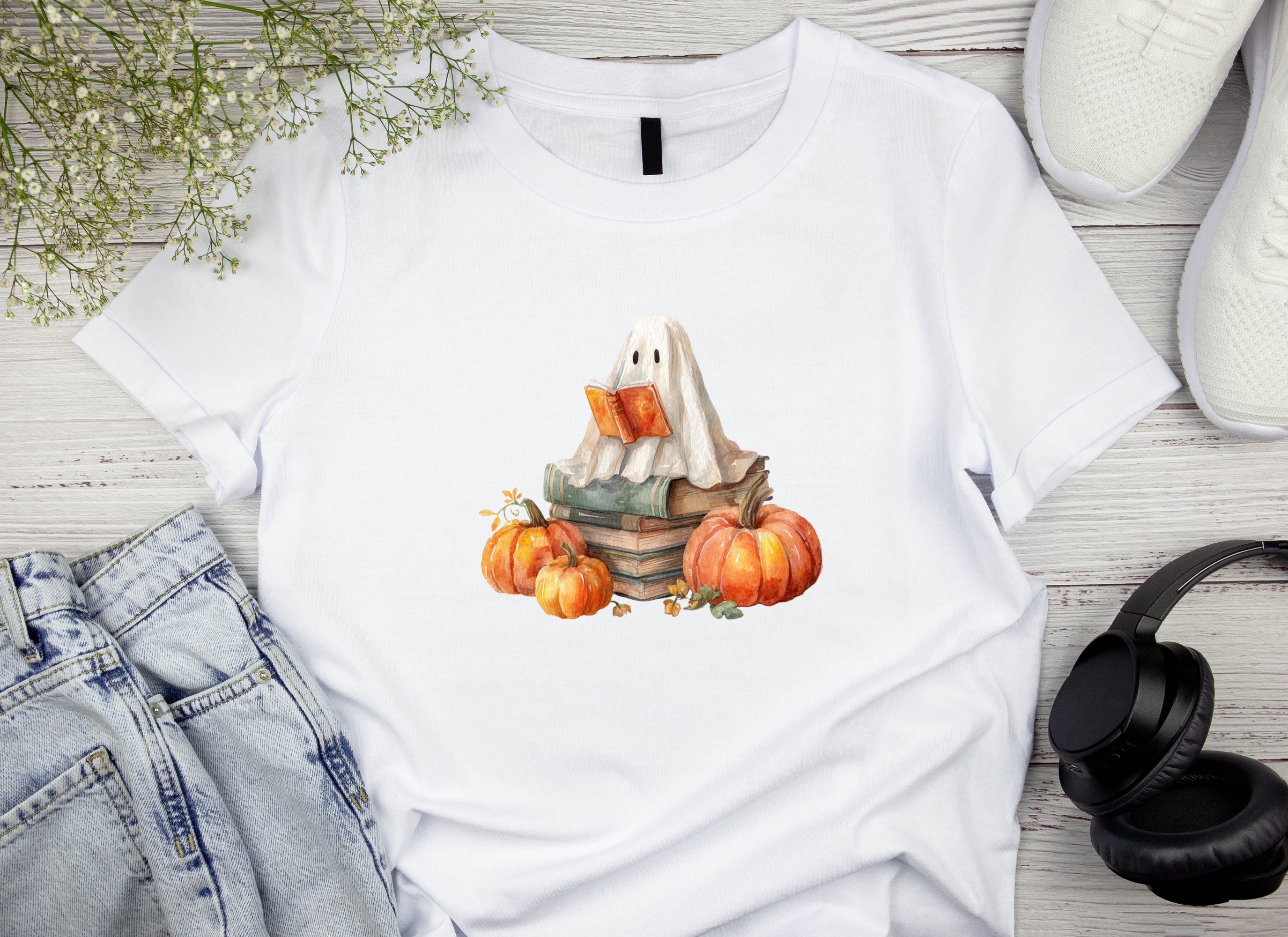 Cute Boo Reading Clipart Bundle