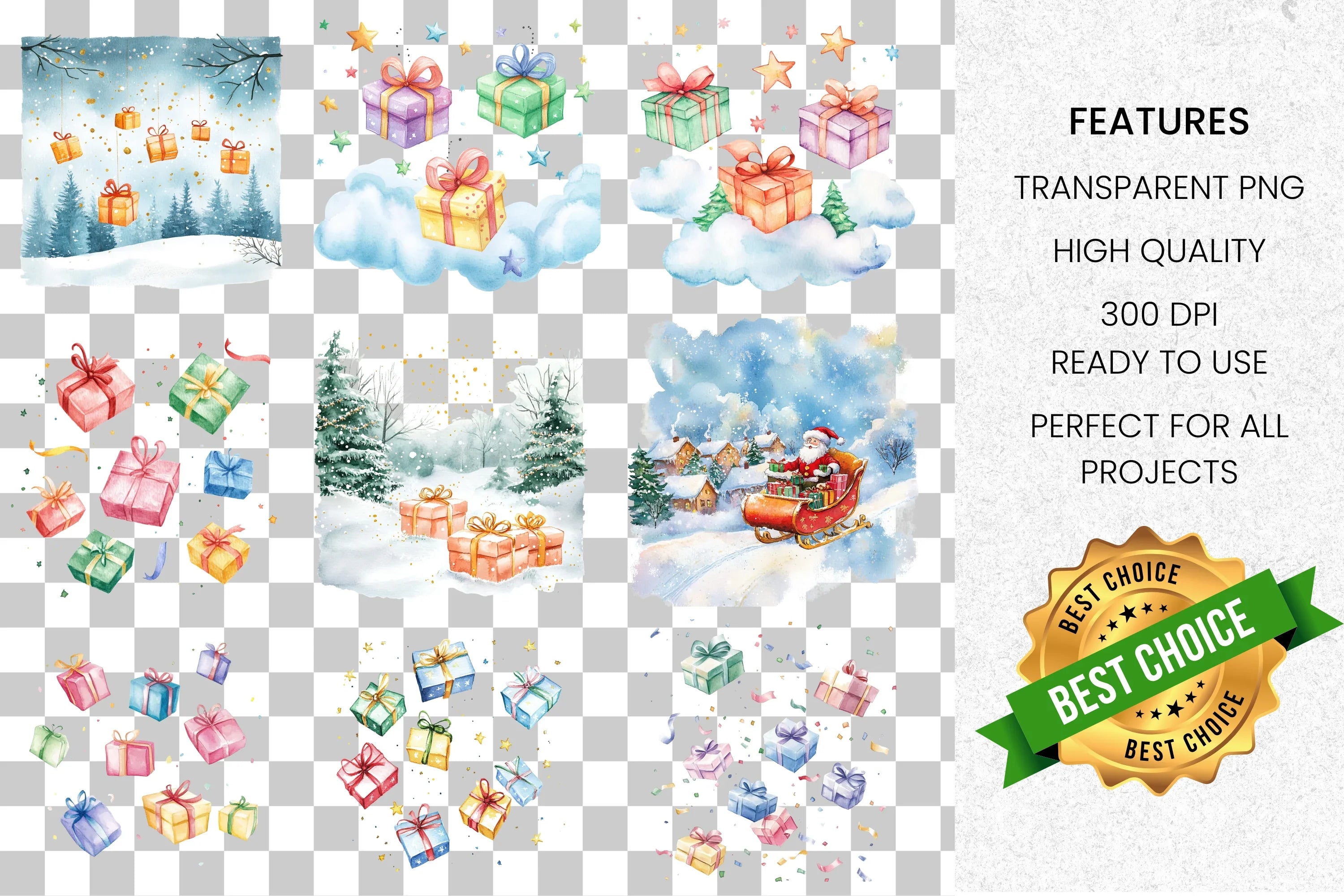 Winter Wonderland Gifts Clipart Bundle