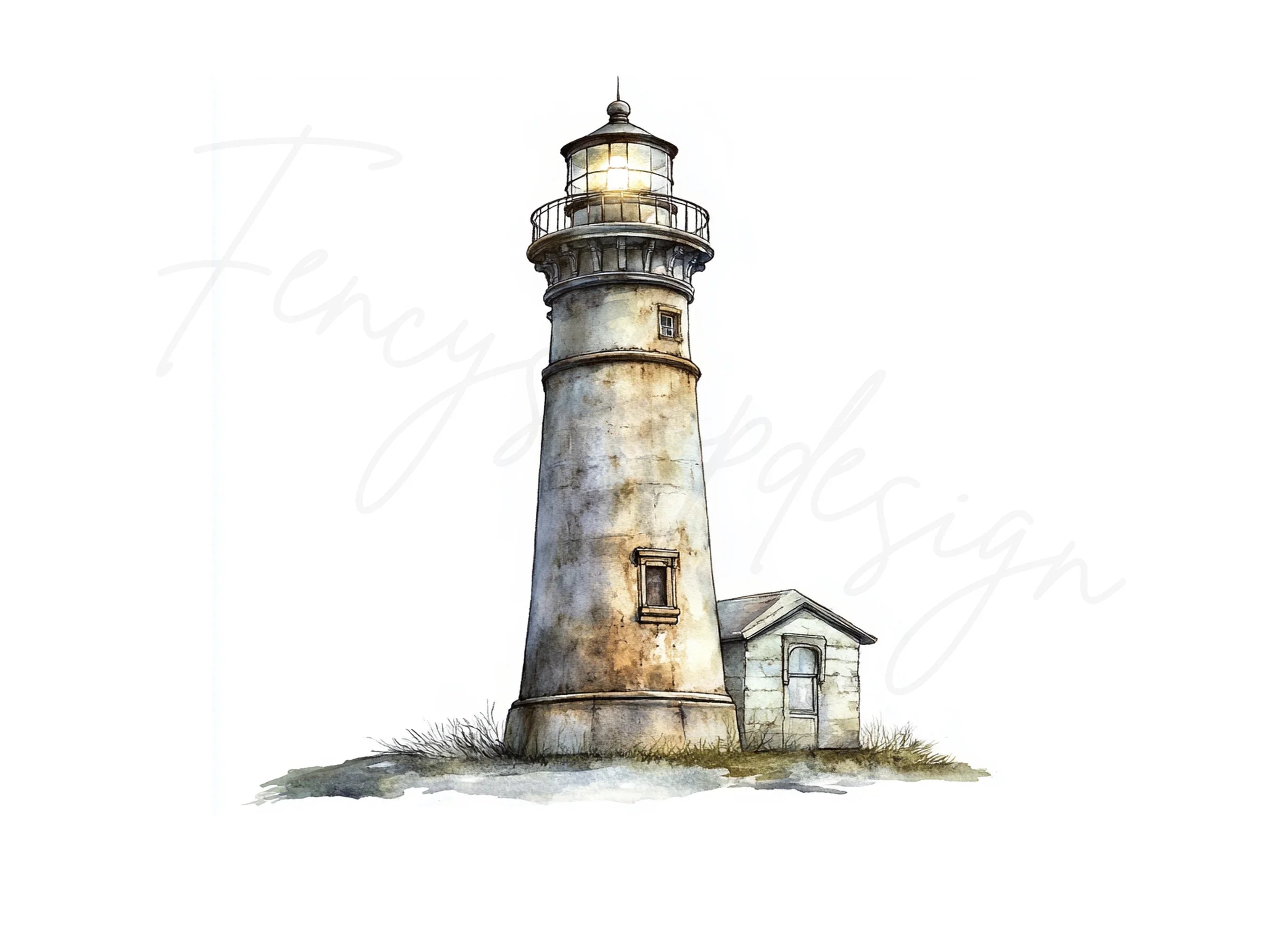 Vintage Lighthouse Illustration Clipart Bundle
