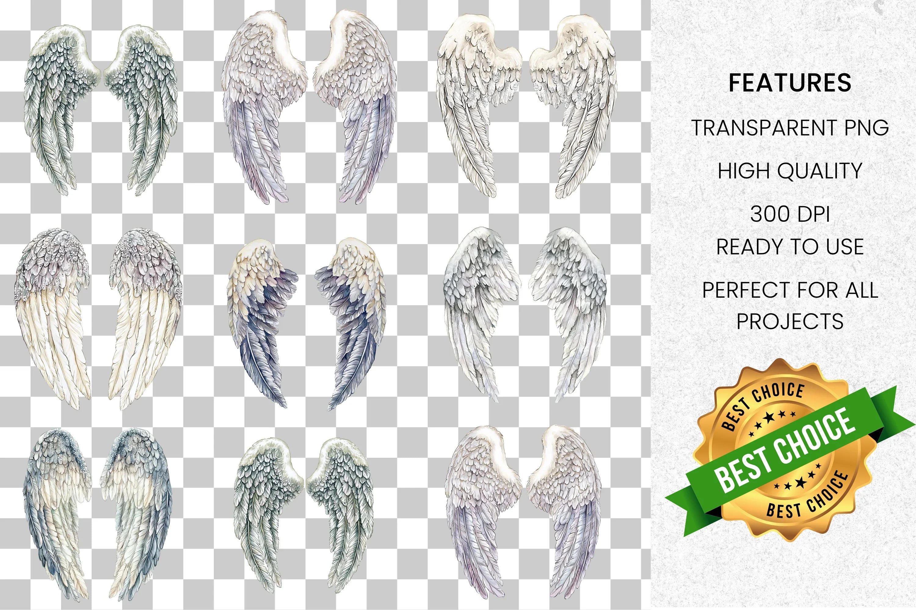 Angel Wings Clipart Bundle