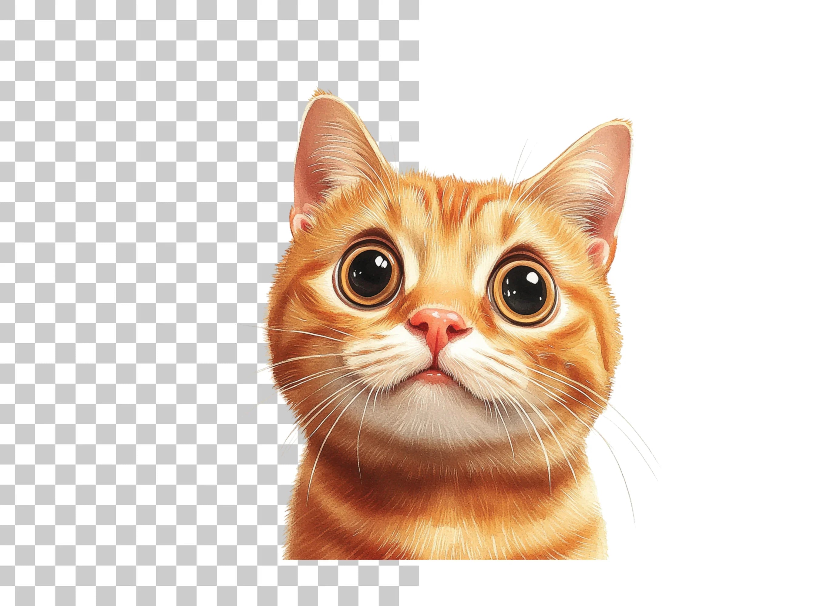 Orange Cat Faces Clipart Bundle