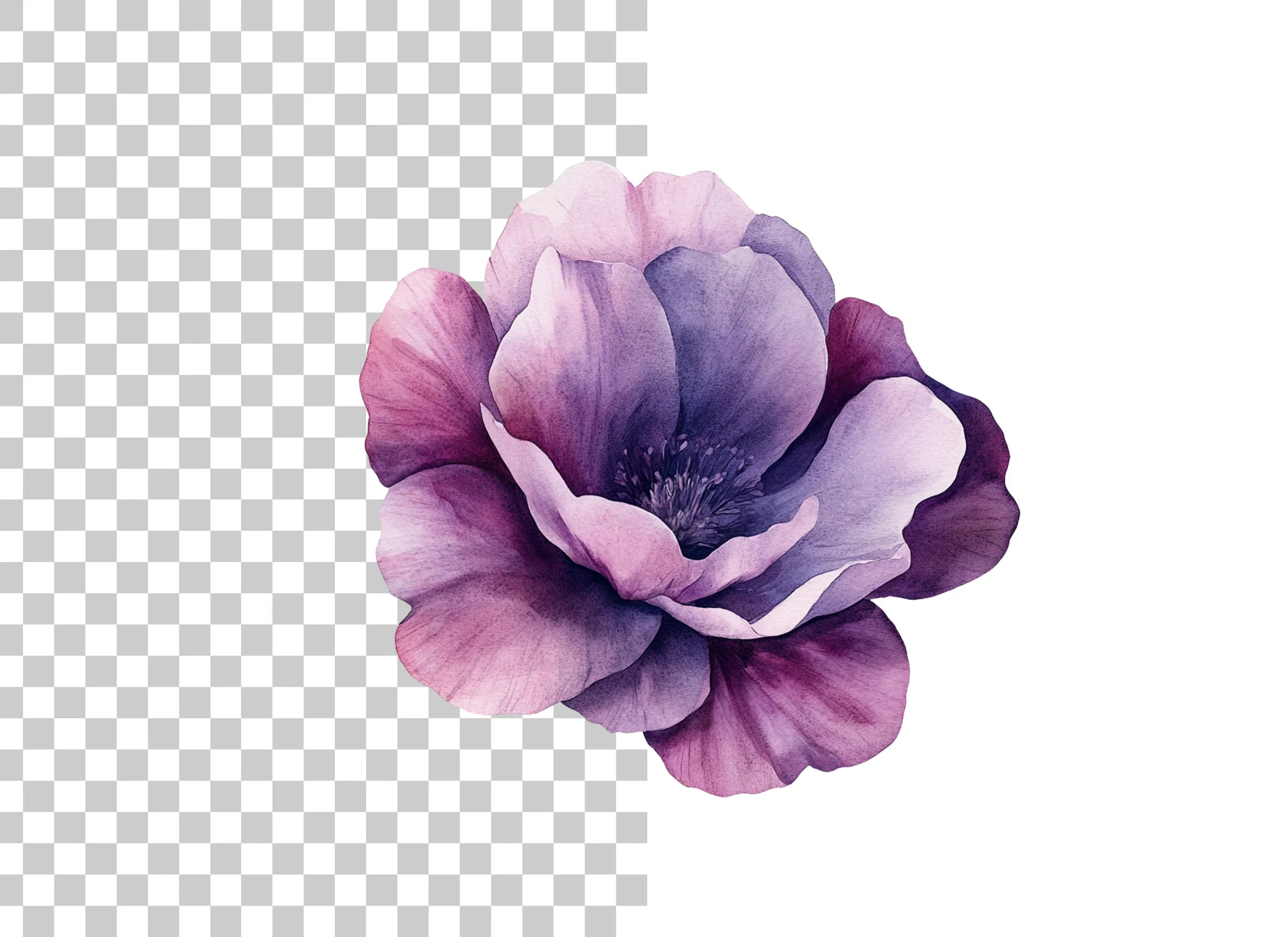 Purple Flowers Clipart Bundle