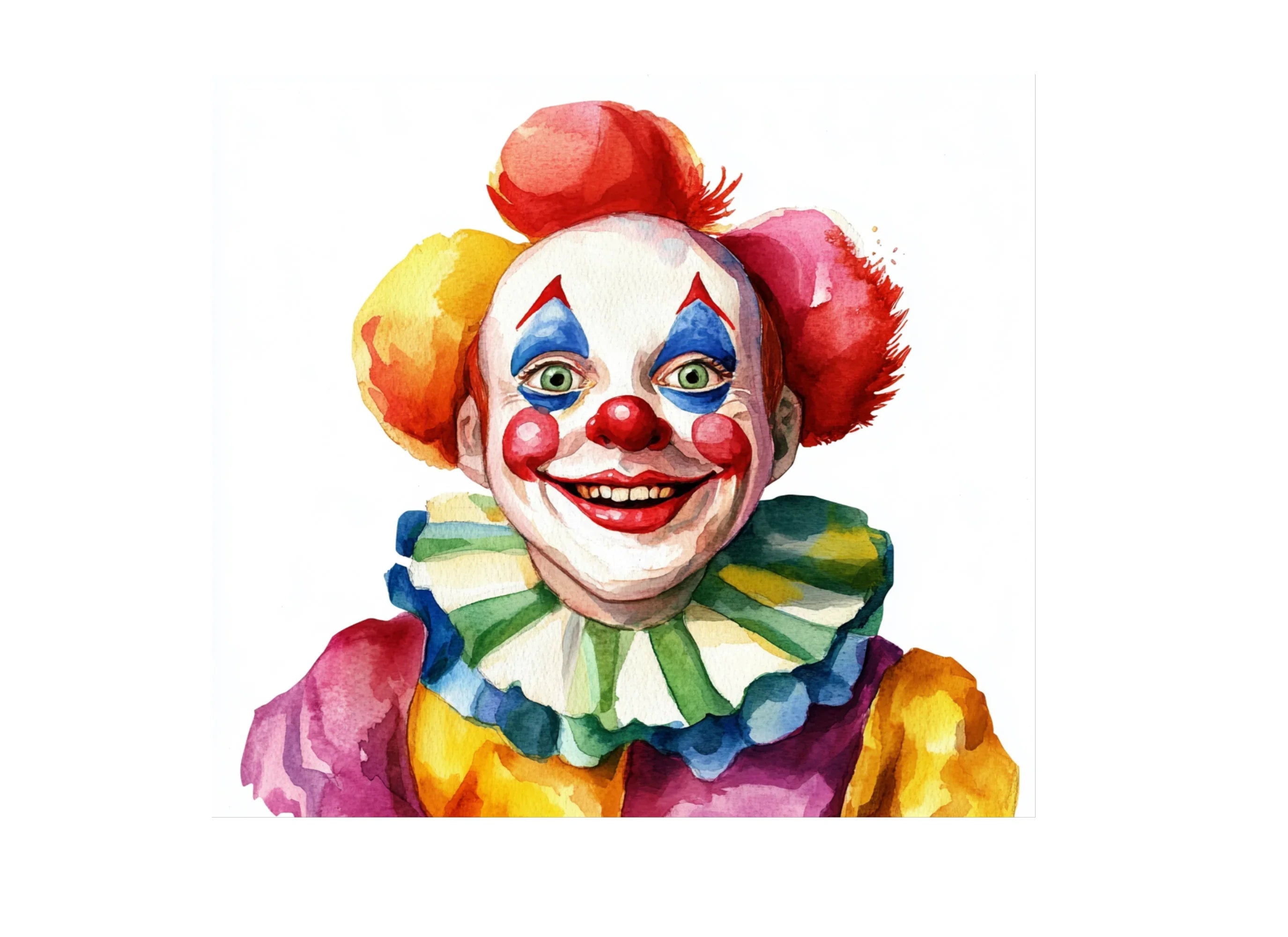 Happy Clown Faces Clipart Bundle