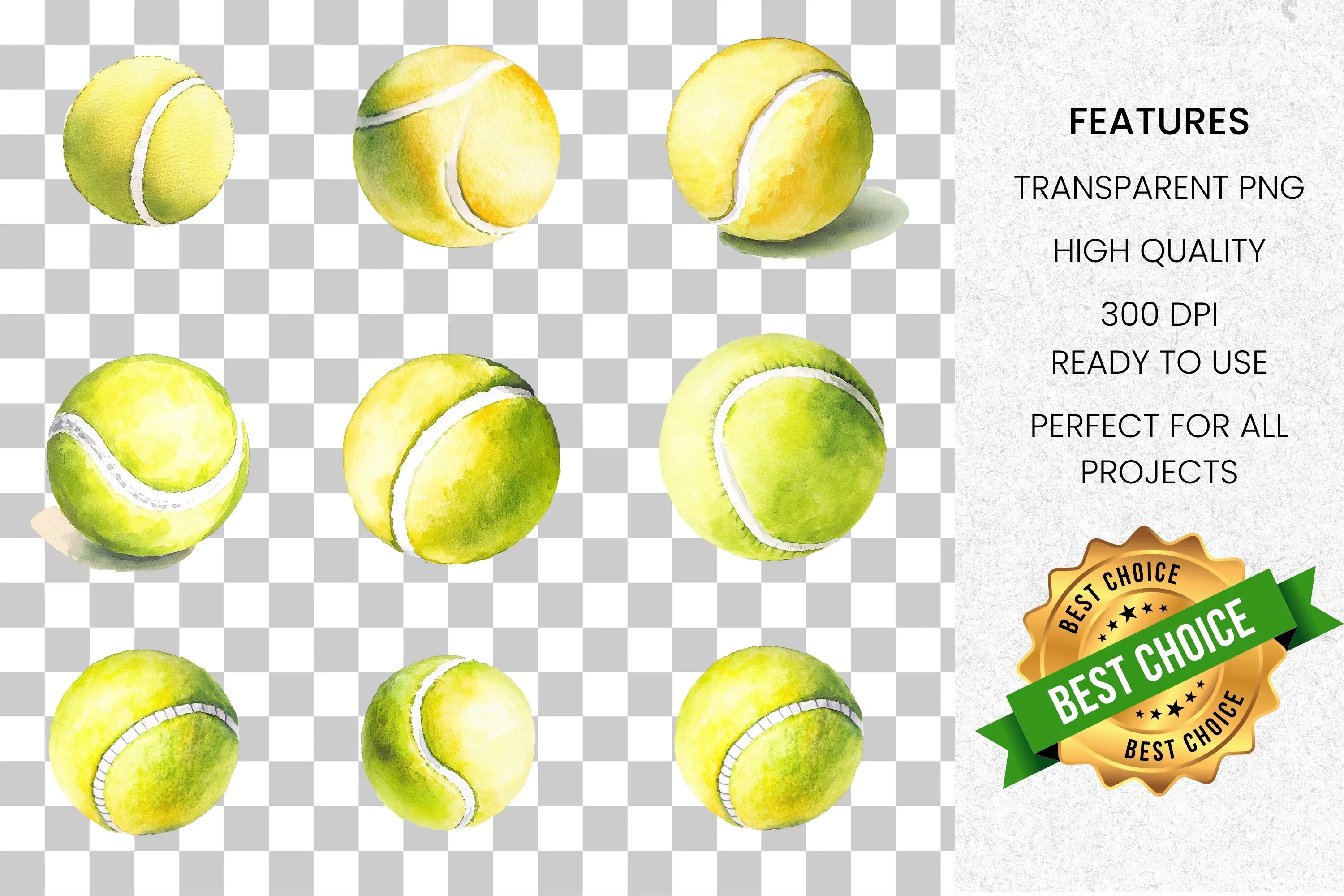 Tennis Ball Clipart Bundle
