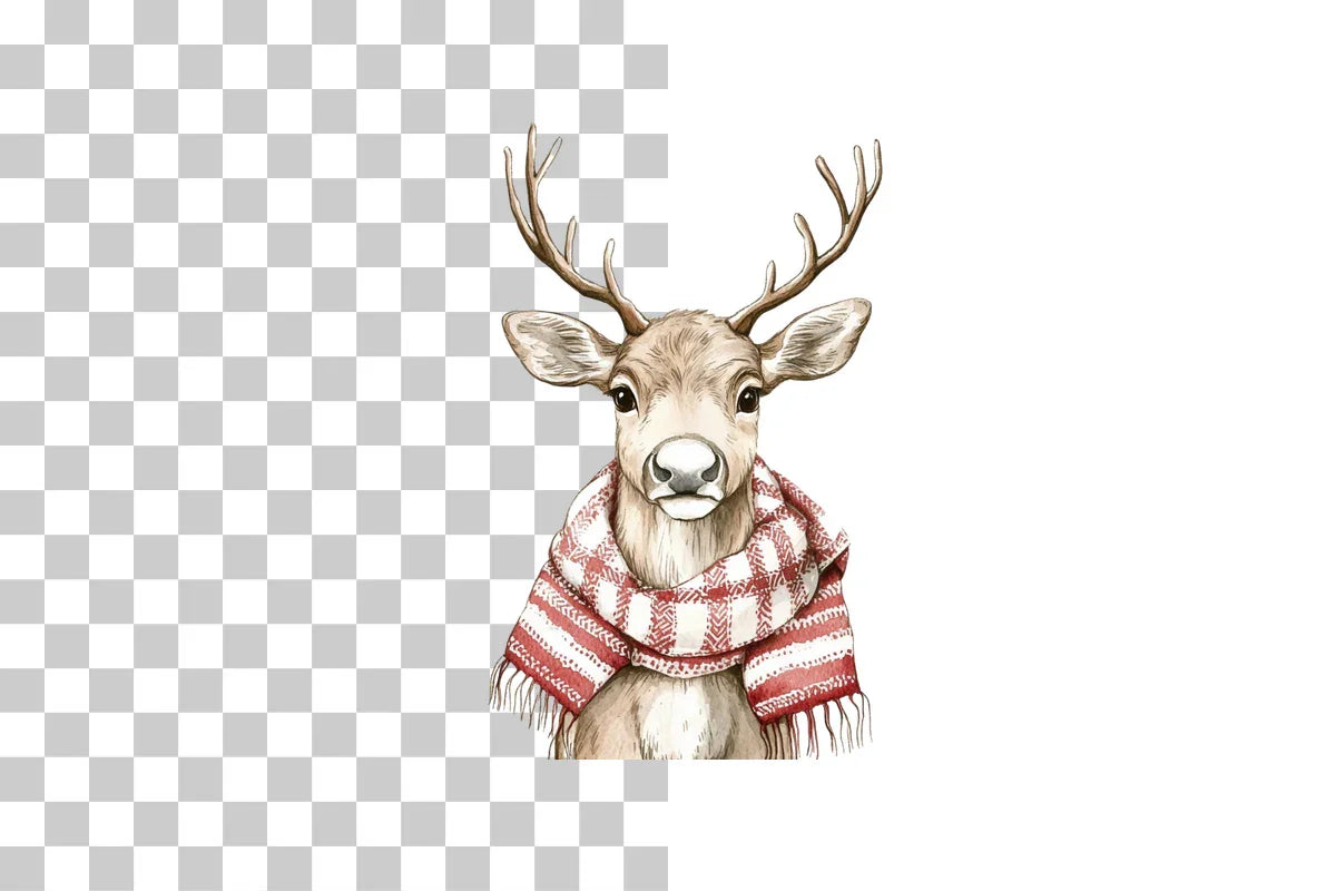 Christmas Reindeer with Scarf Clipart Bundle - CraftNest - Digital Crafting and Art