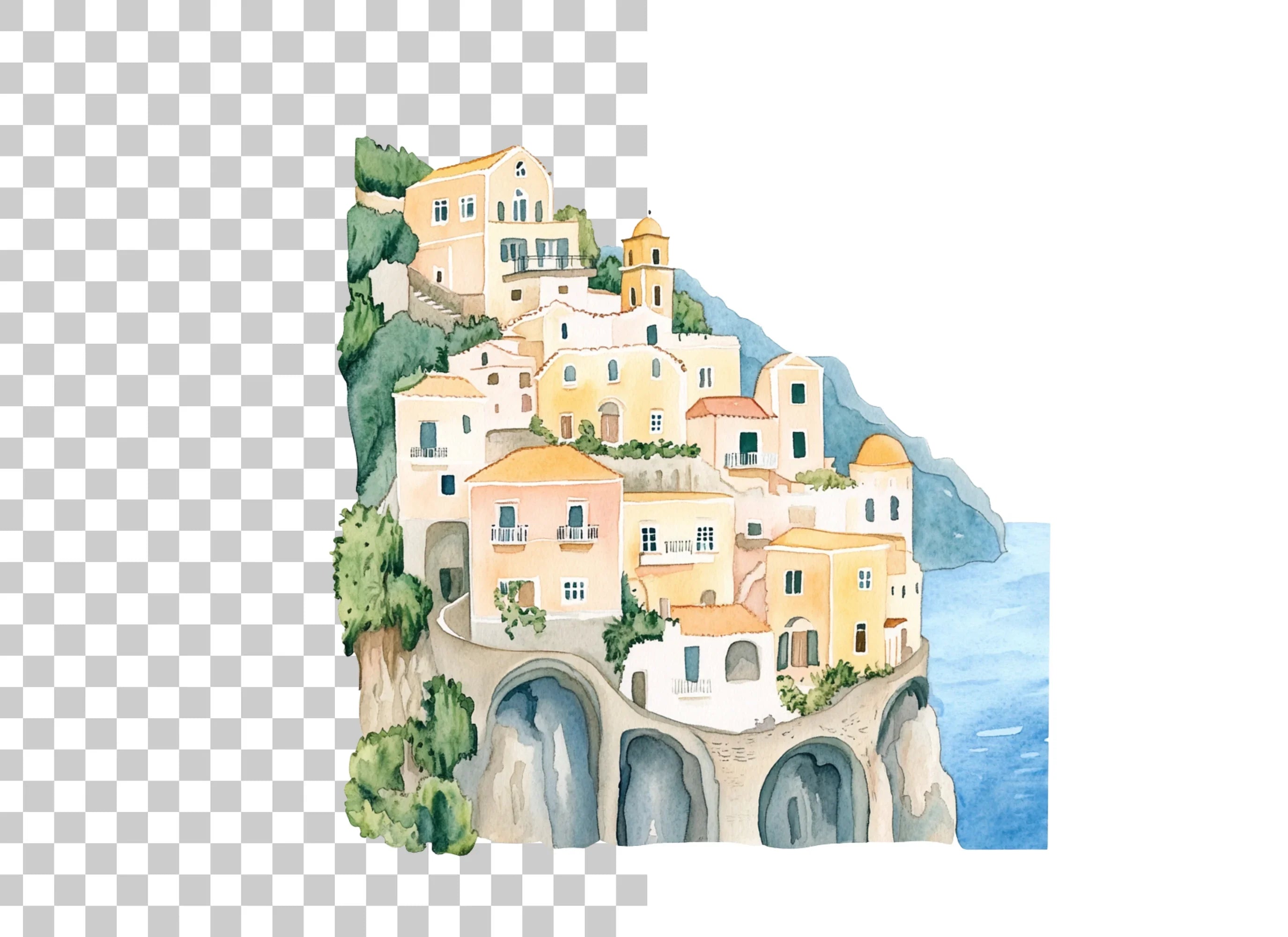 Amalfi Coast Clipart Bundle