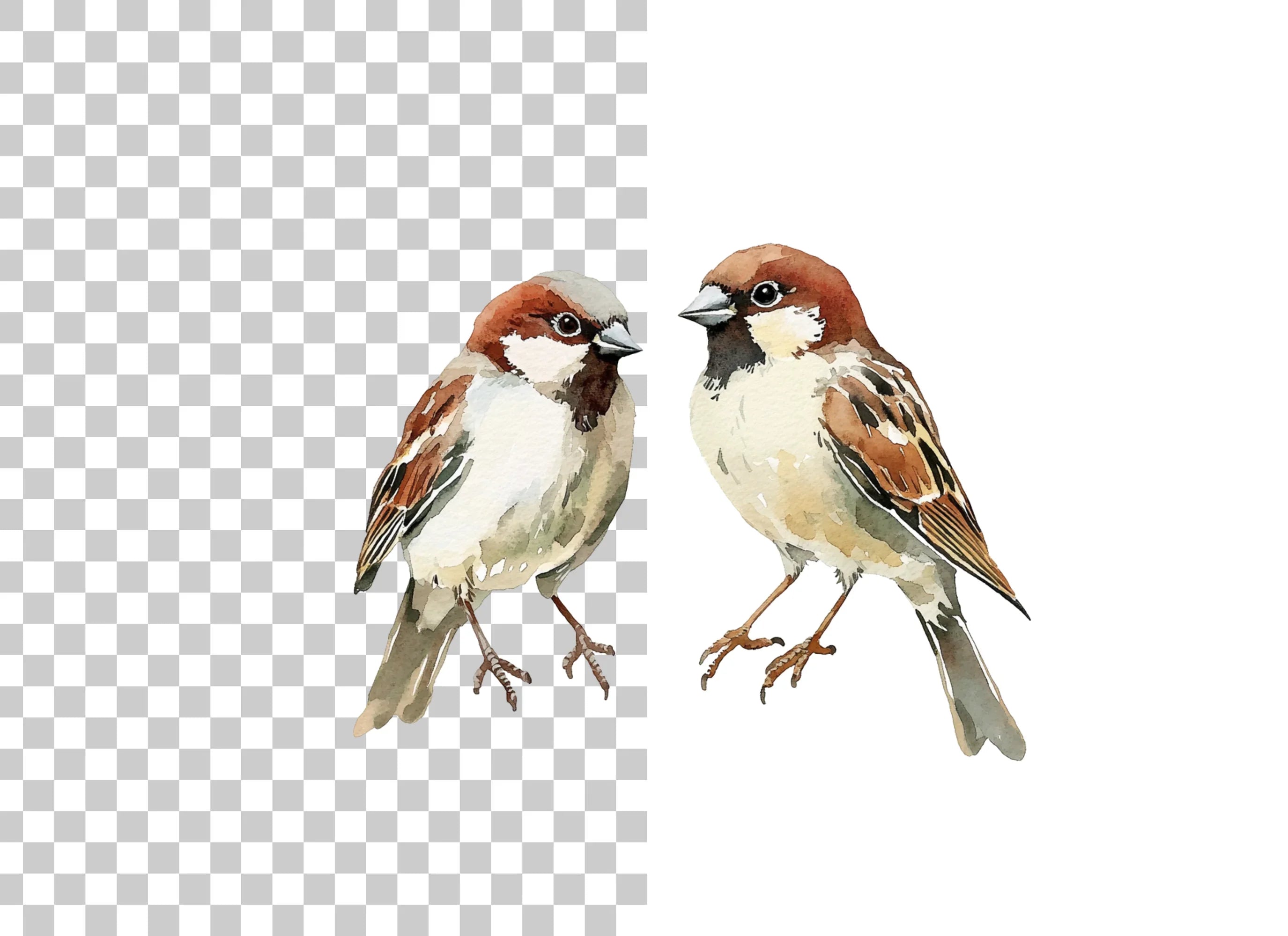 Sparrow Birds Clipart Bundle