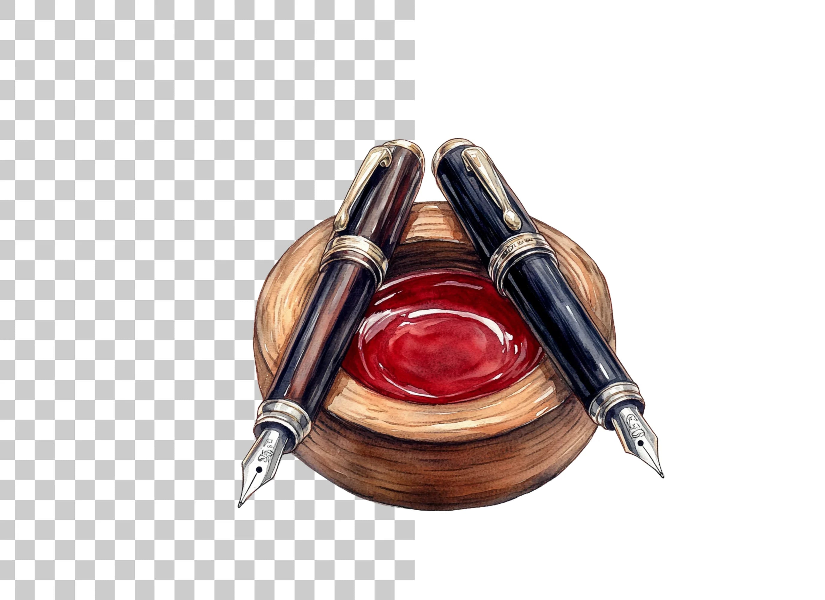 Inkwell and Pen Clipart Bundle