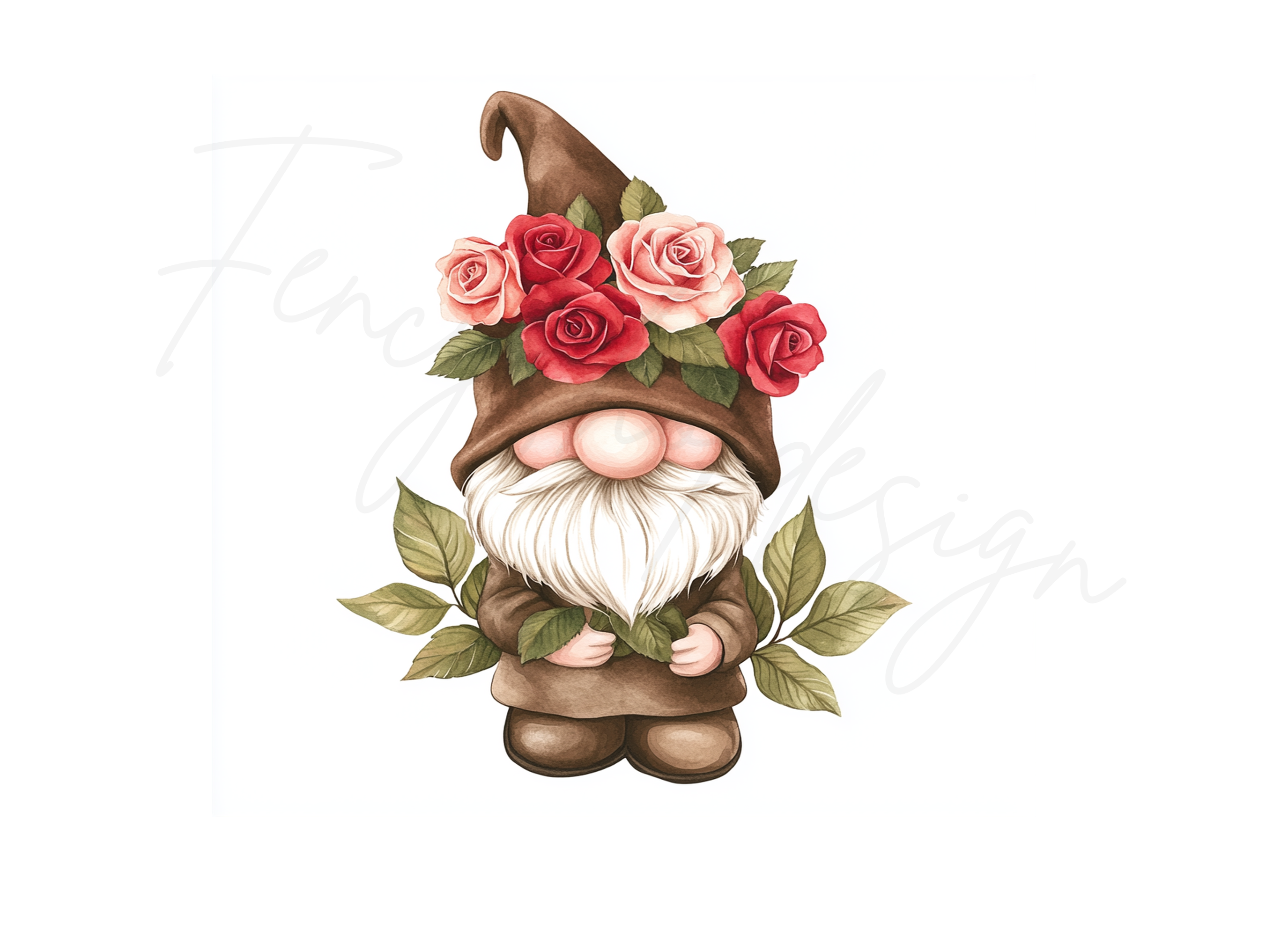 Charming Floral Gnomes Clipart Bundle