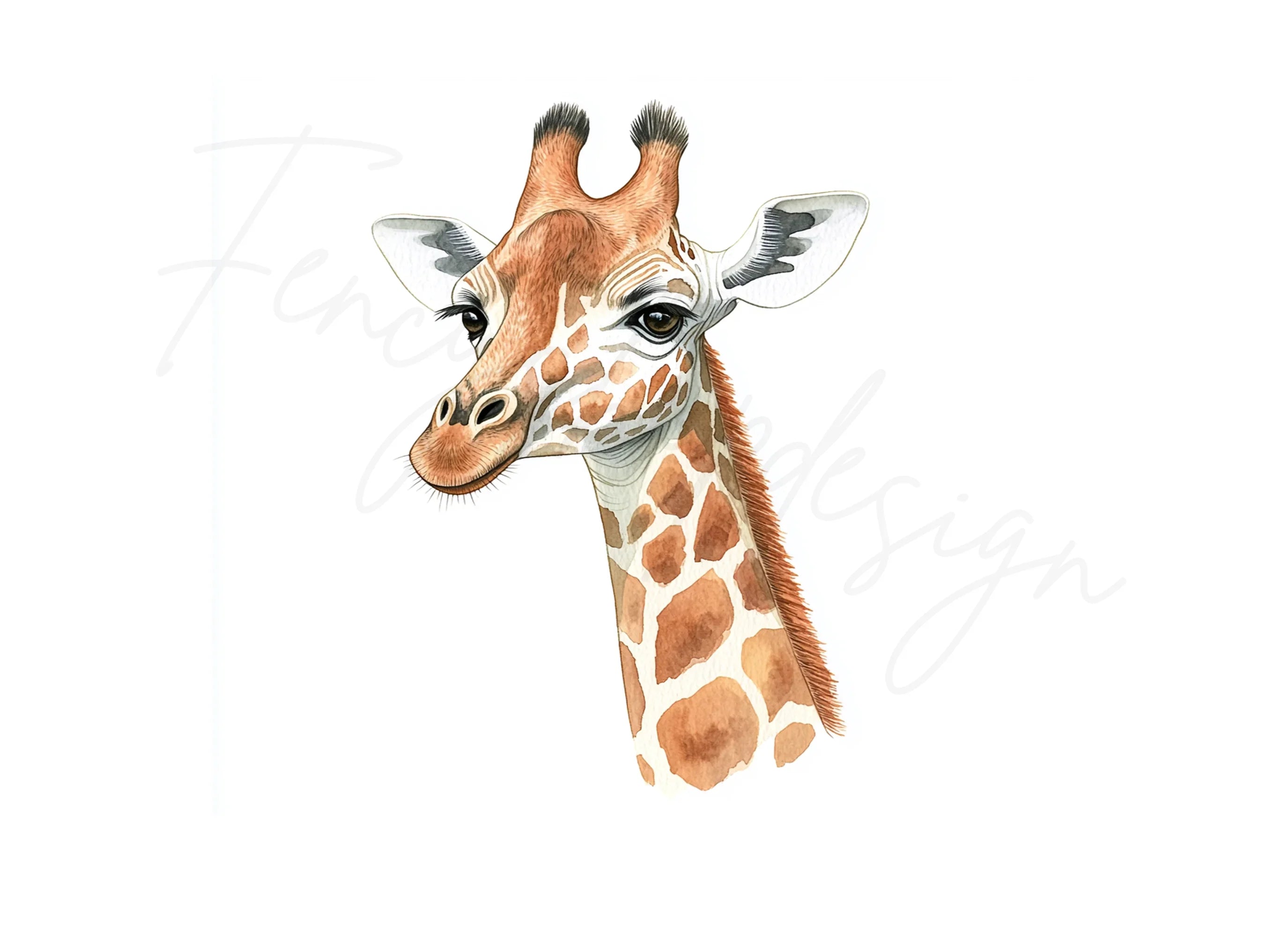 Cute Giraffe Head Clipart Bundle
