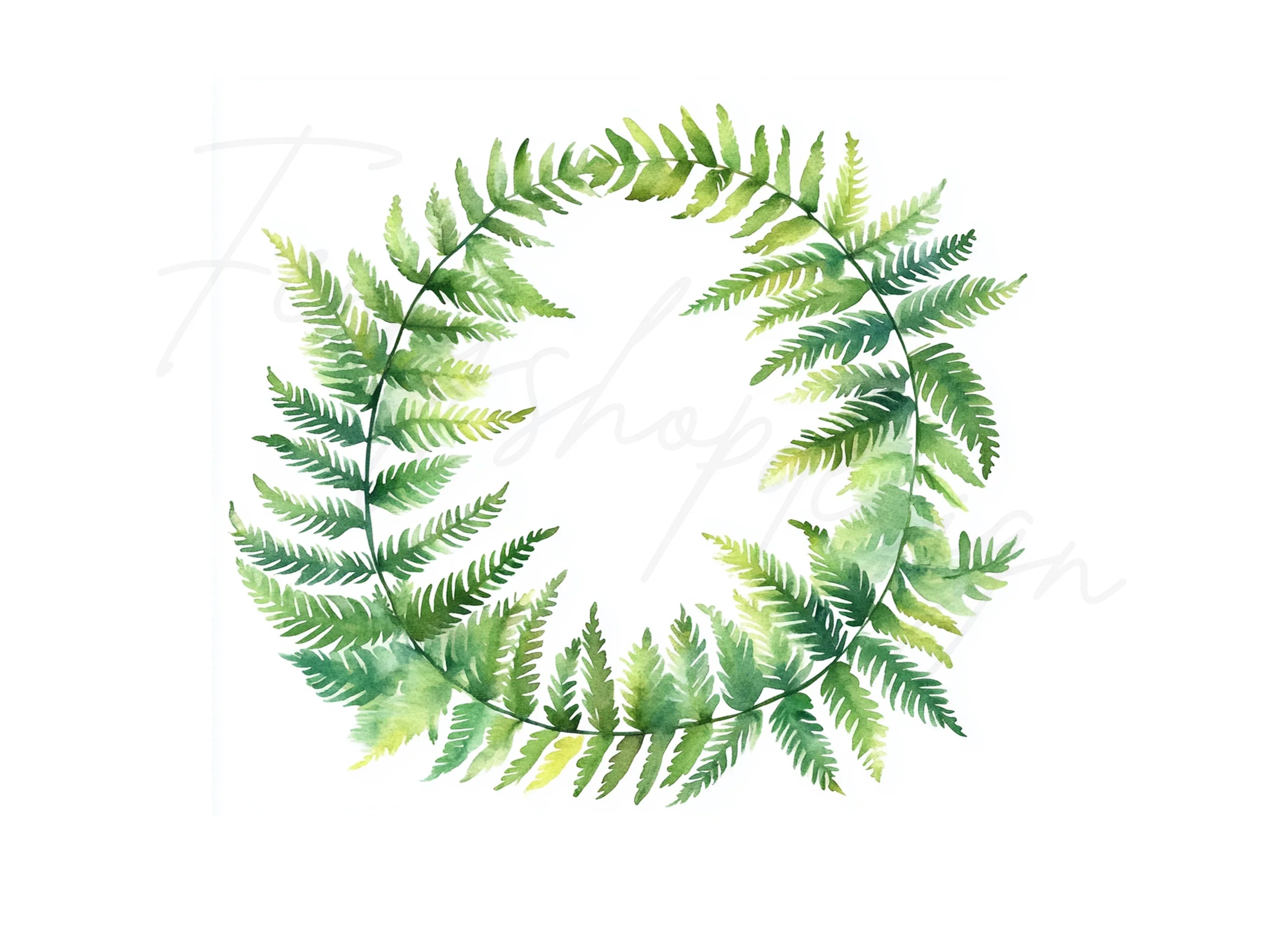 Fern Wreath Clipart Bundle