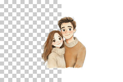 Romantic Comic Style Characters Clipart Bundle - CraftNest - Digital Crafting and Art